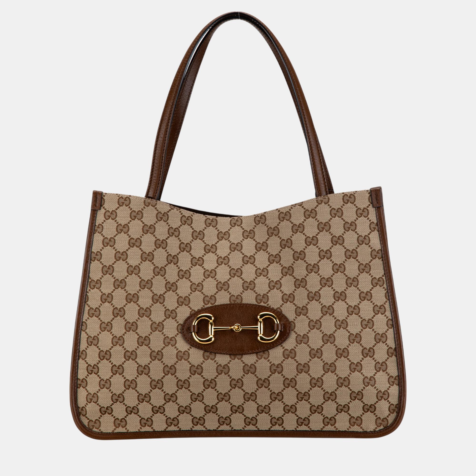 

Gucci Beige/Brown GG Canvas Horsebit 1955 Tote