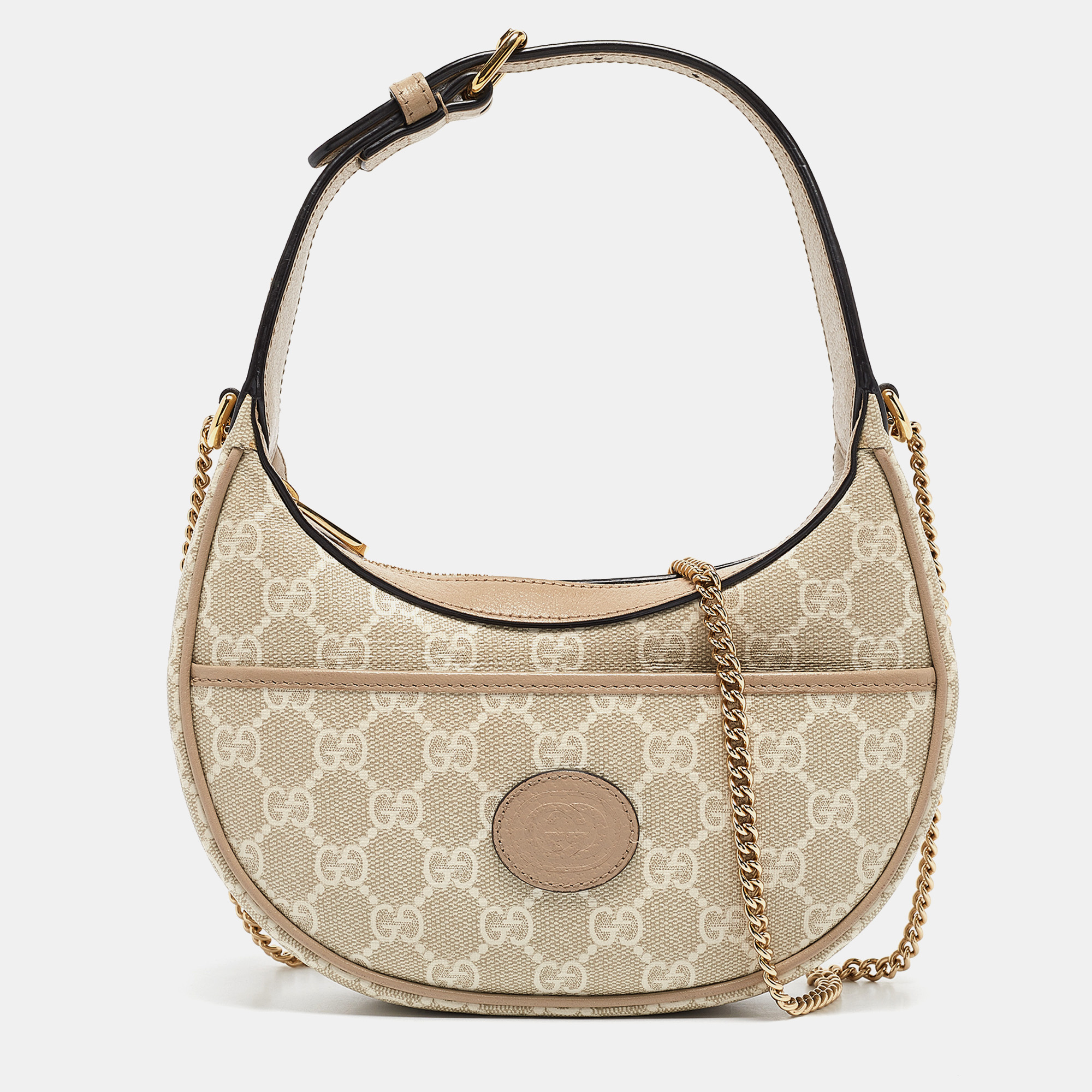 

Gucci Beige/White GG Supreme Canvas Mini Ophidia Hobo