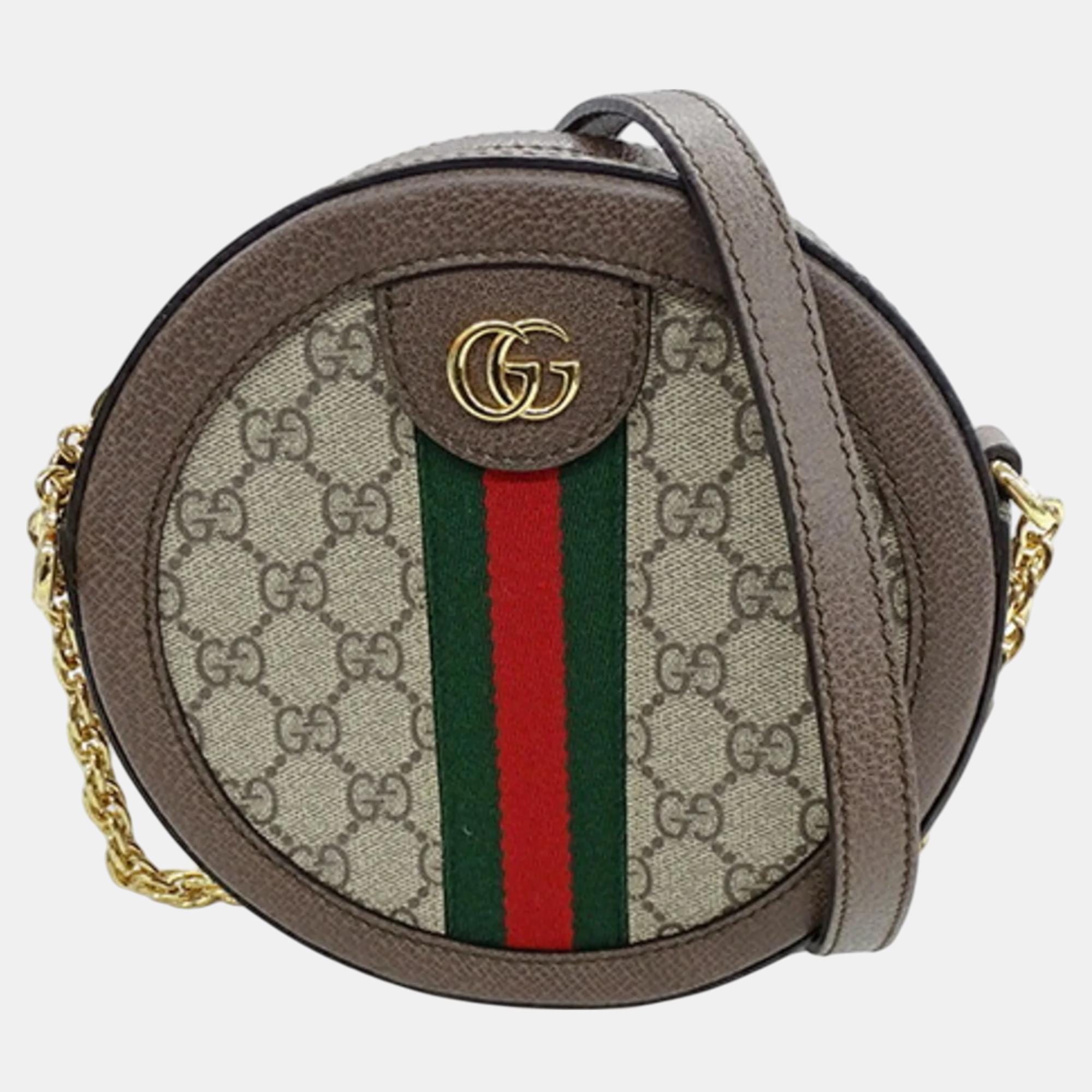 

Gucci Brown GG Supreme Canvas Ophidia Chain Shoulder Bag