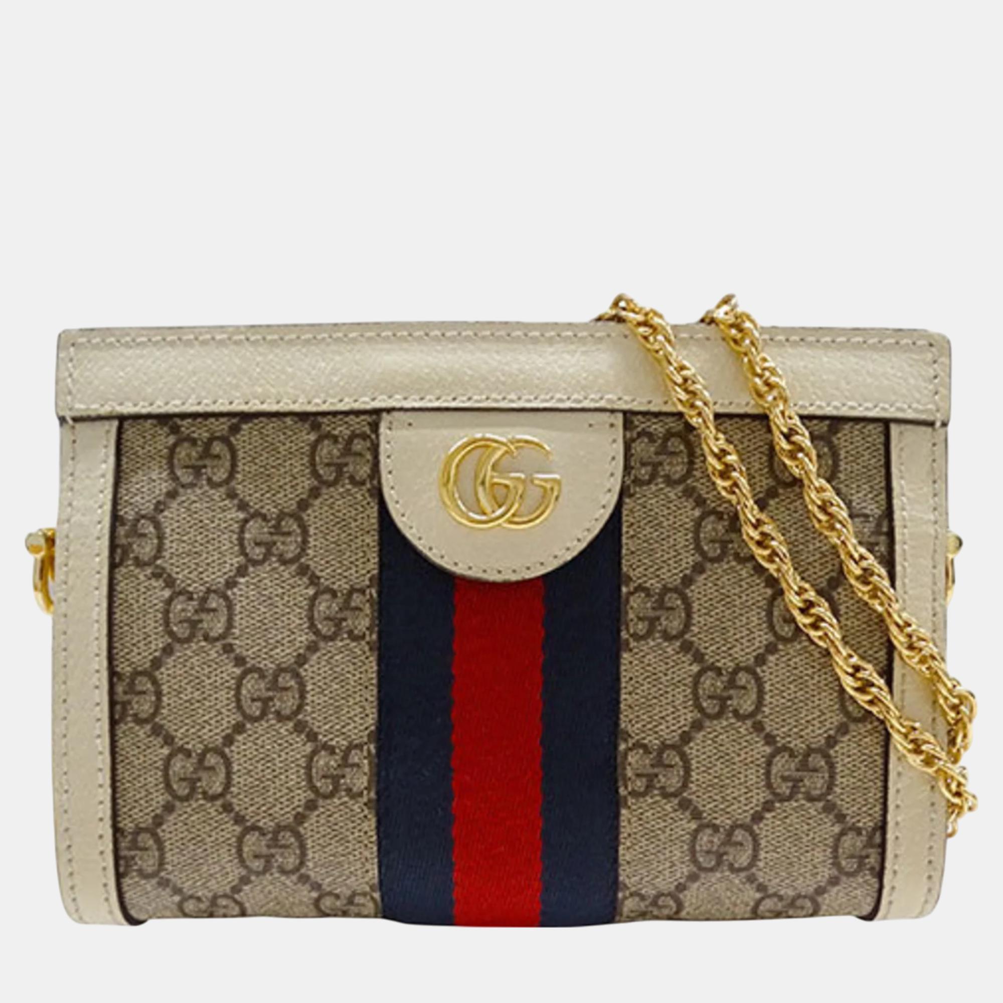 

Gucci Beige Ivory Ophidia Chain Pochette Shoulder Bag