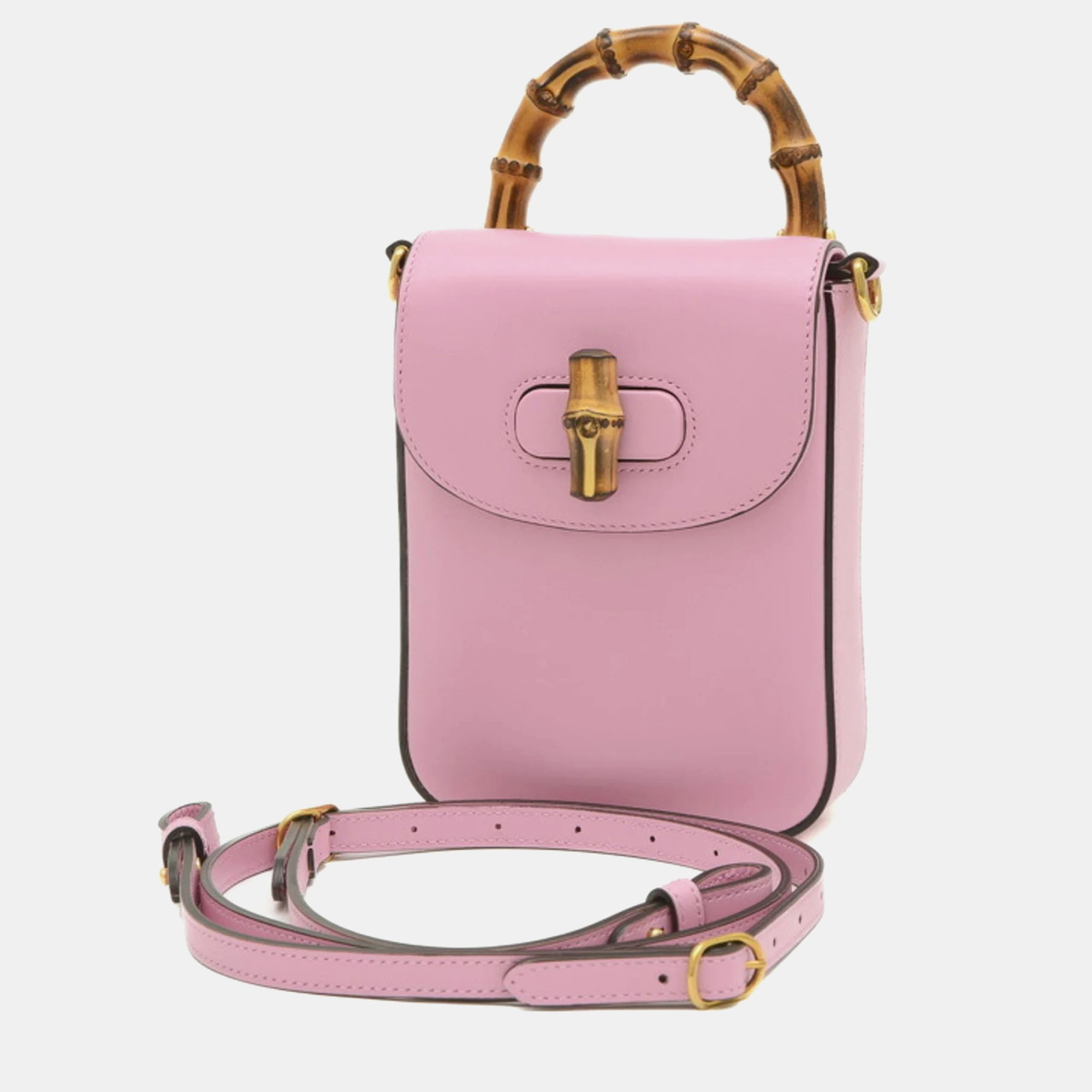 

Gucci Calf Pink Bamboo Shoulder Bag