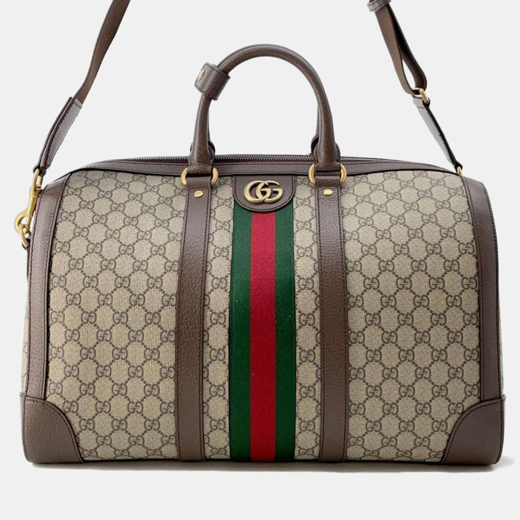 

Gucci GG Supreme Ophidia Boston Bag, Beige