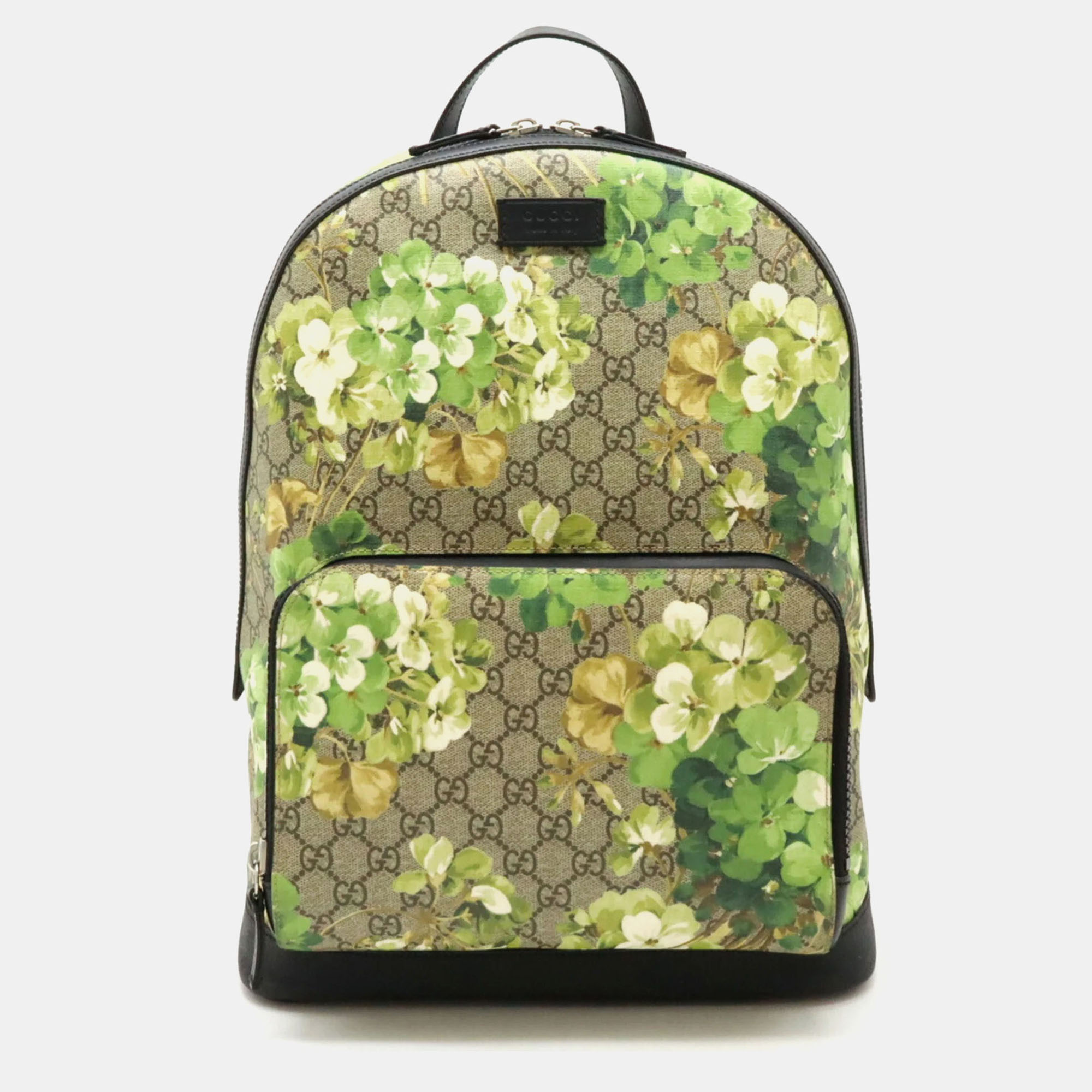 

Gucci PVC Leather Beige Black Green Multicolor GG Blooms Supreme Backpack