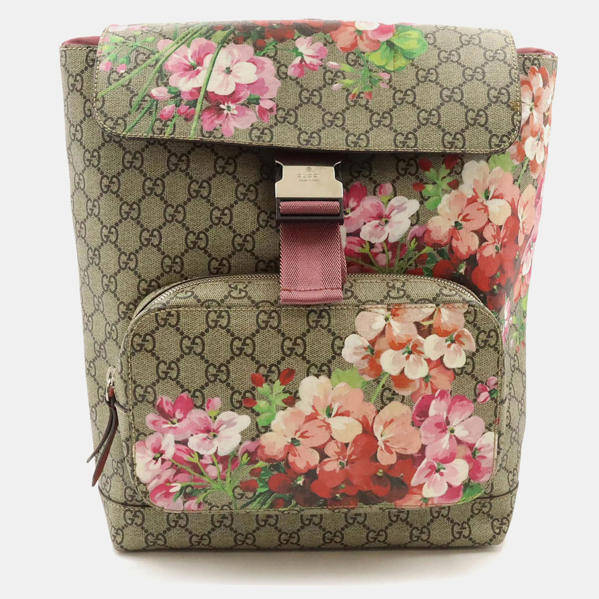 

Gucci PVC Suede Flower Print Beige Pink Multicolor GG Blooms Supreme Backpack