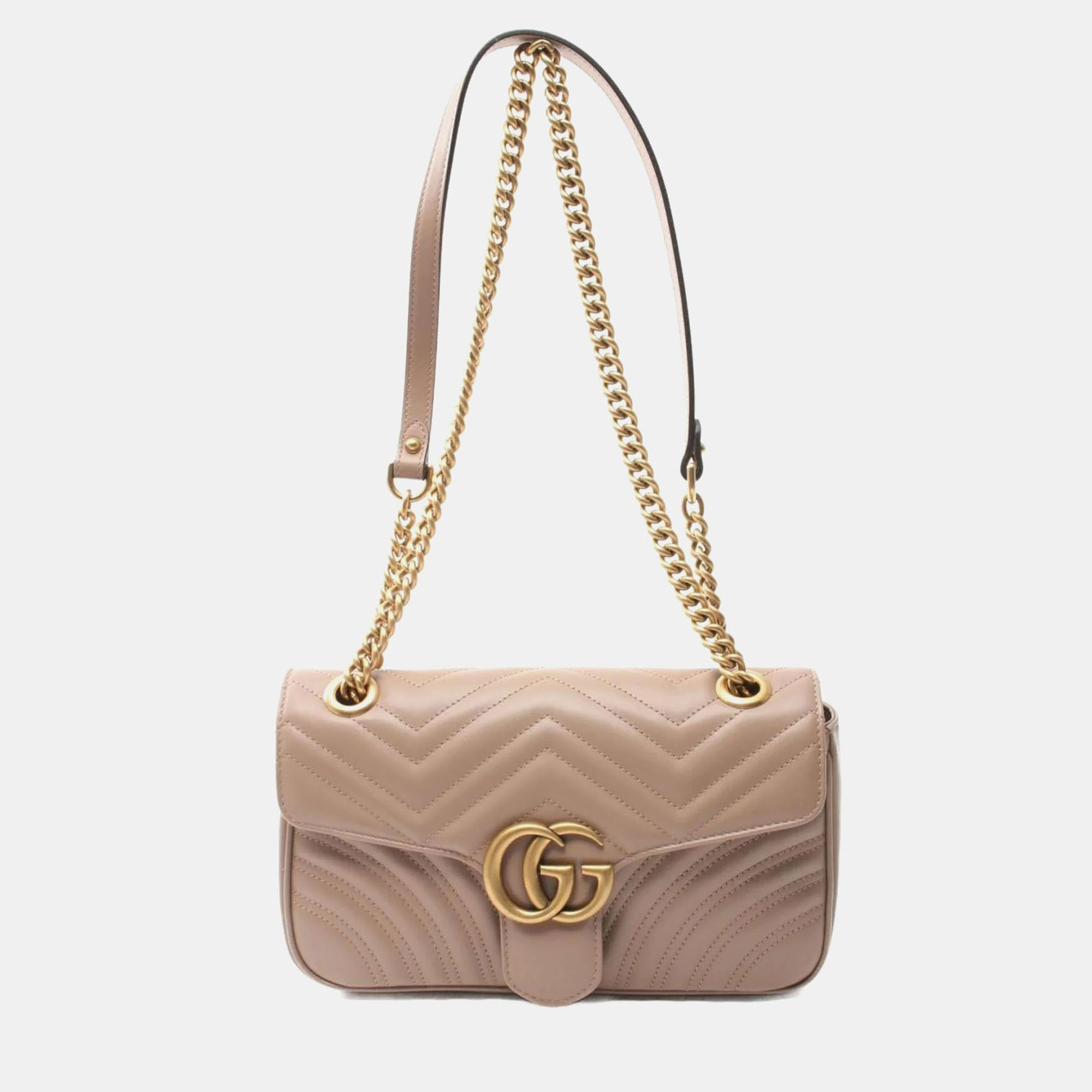 

Gucci Leather Pink GG Marmont Quilted Small Shoulder Bag