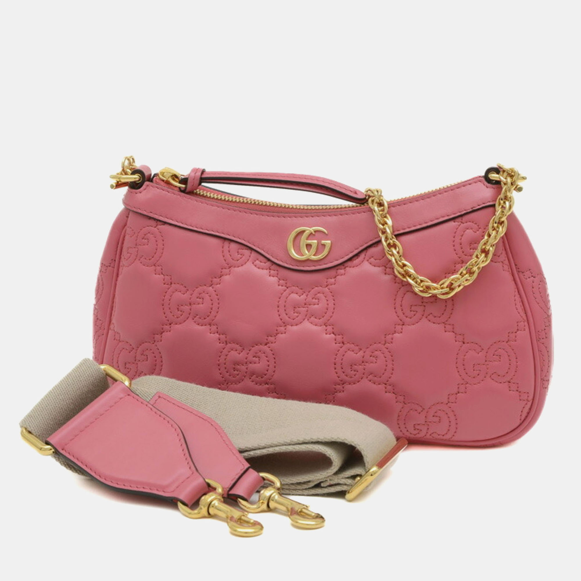 

Gucci Leather Pink GG Matelasse Chain Bag