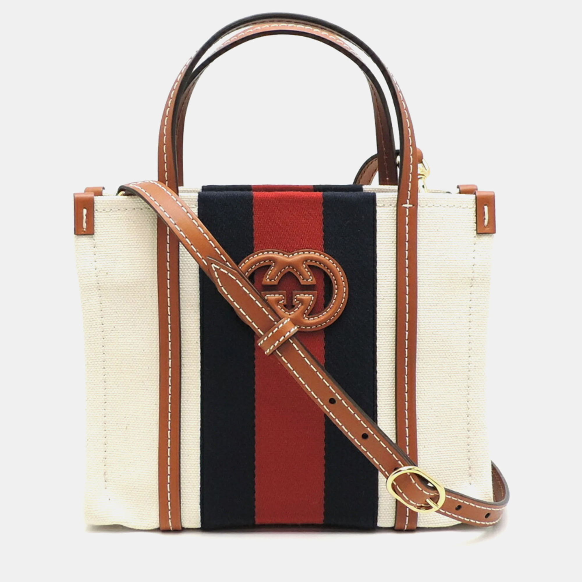 

Gucci Canvas White Interlocking G Tote Bag