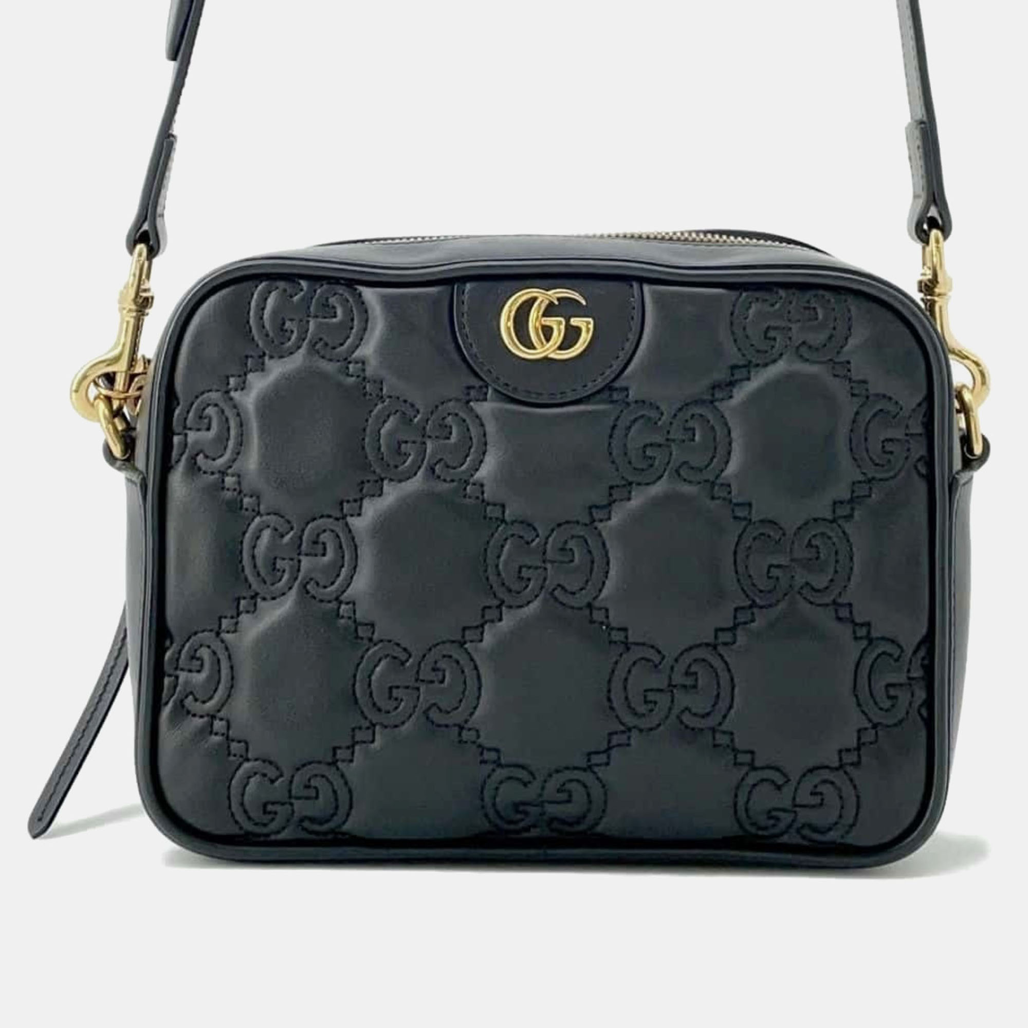 

Gucci Leather Black GG Matelasse Small Shoulder Bag