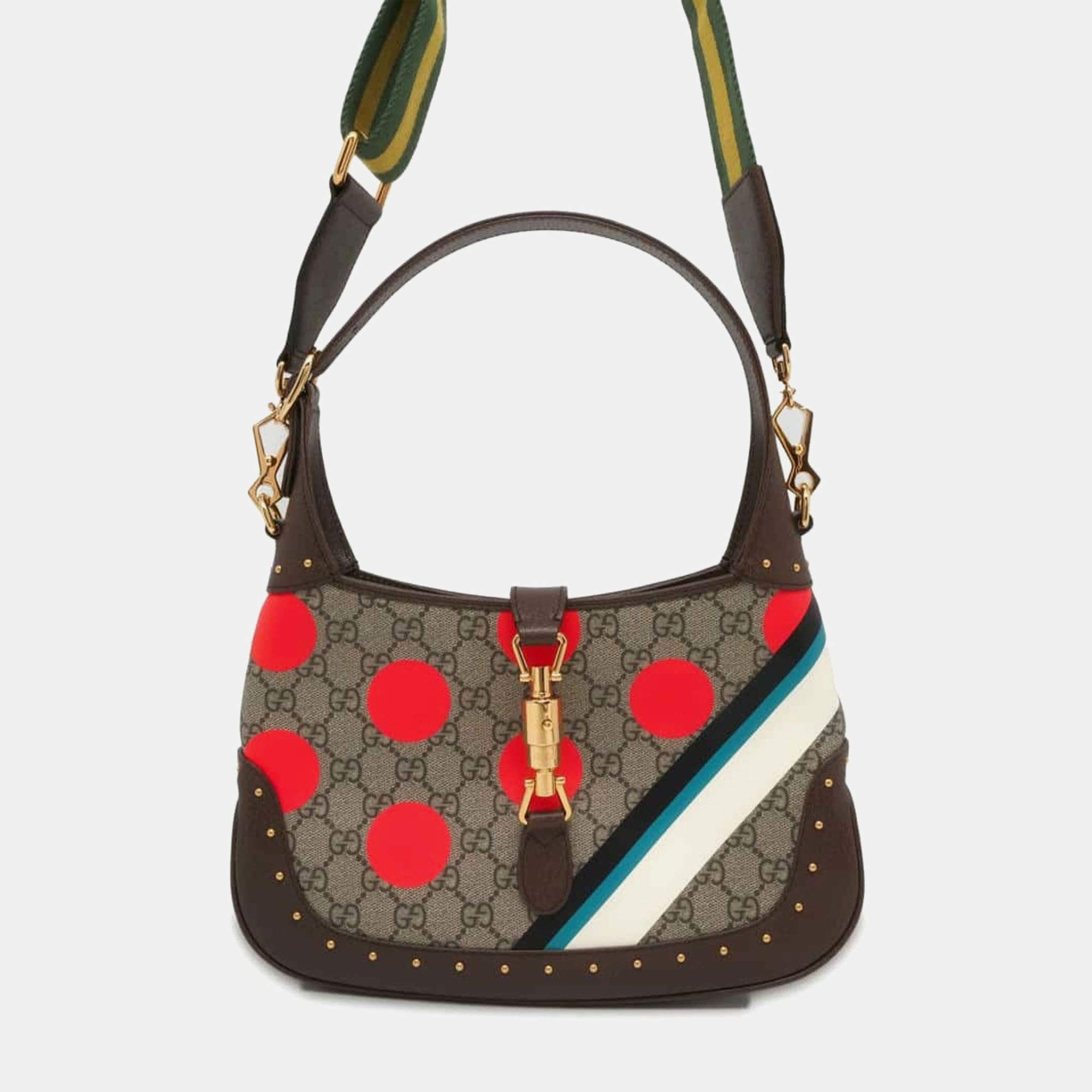 

Gucci Jackie 1961 GG Supreme Geometric Print Small Shoulder Bag, Brown