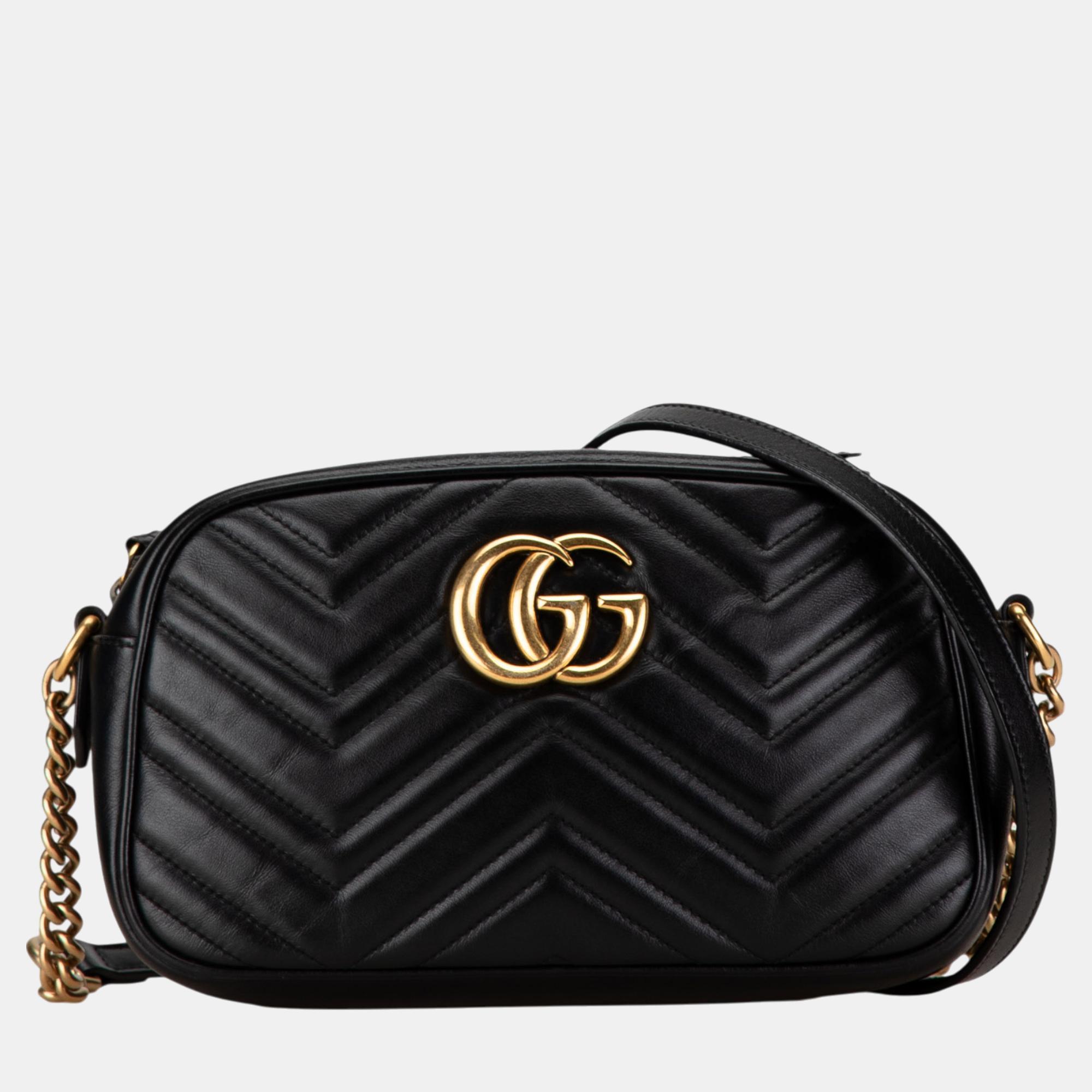 

Gucci Black Small GG Marmont Matelasse Crossbody