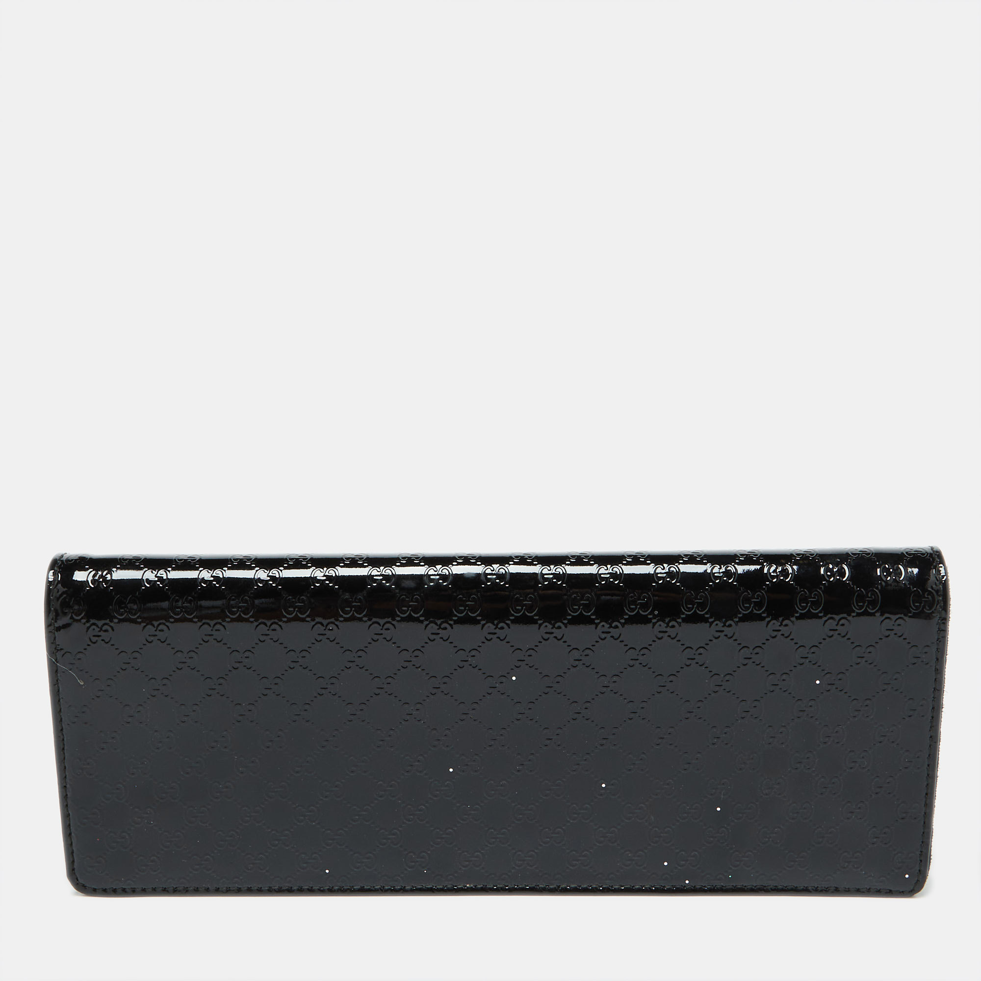 

Gucci Black Microguccissima Patent Leather Broadway Evening Clutch