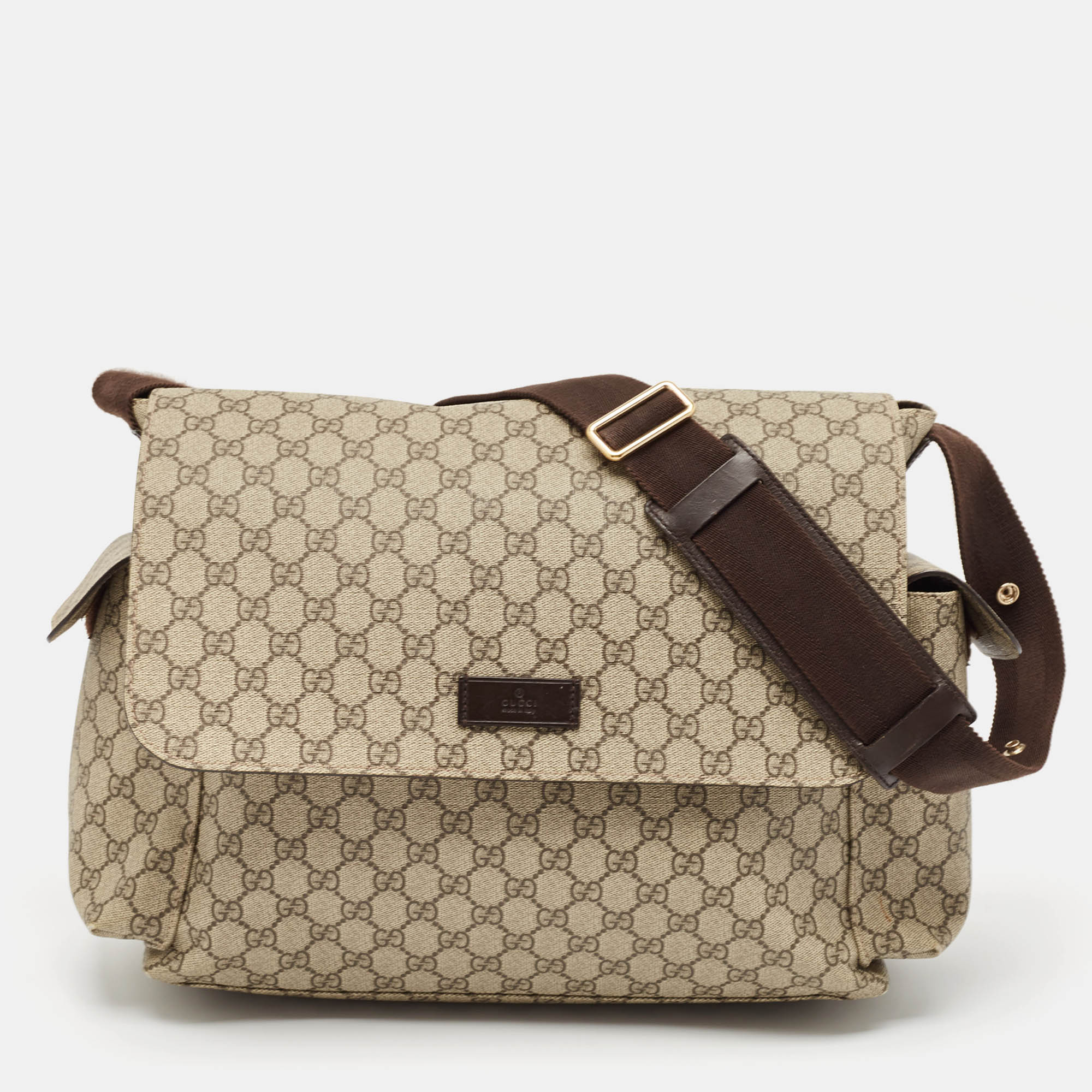 

Gucci Beige GG Supreme Canvas  Baby Changing Bag