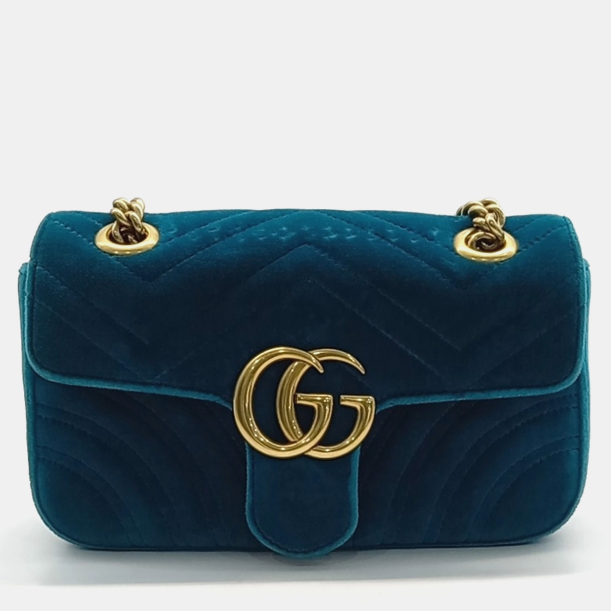 

Gucci Matrasse Velvet Shoulder Bag, Blue