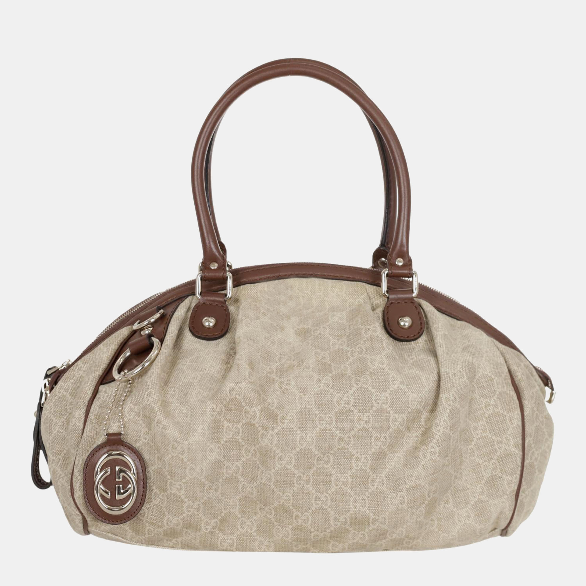 

Gucci Monogram Canvas Shoulder Bag, Beige