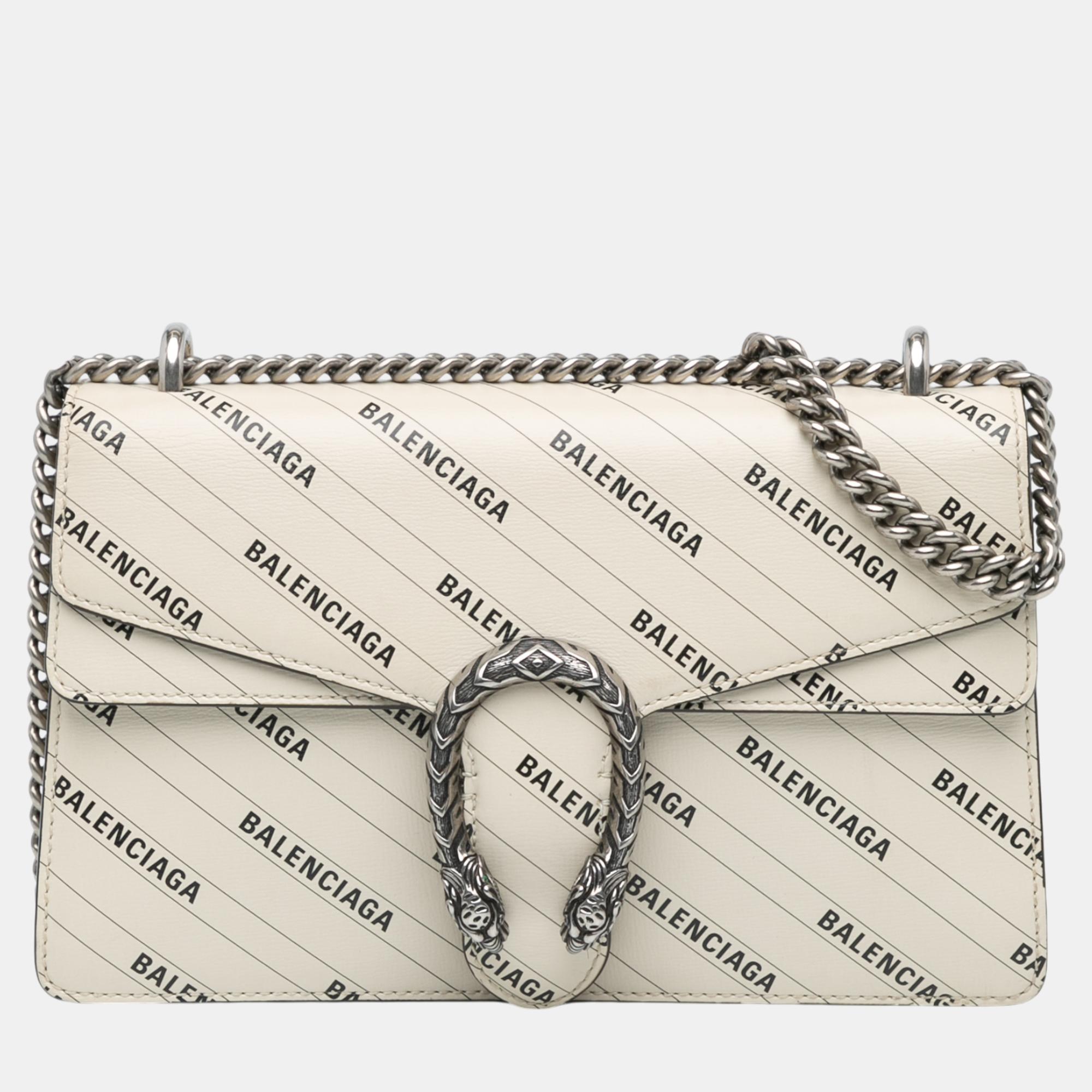 

Gucci White The Hacker Project Small Leather Dionysus Shoulder Bag