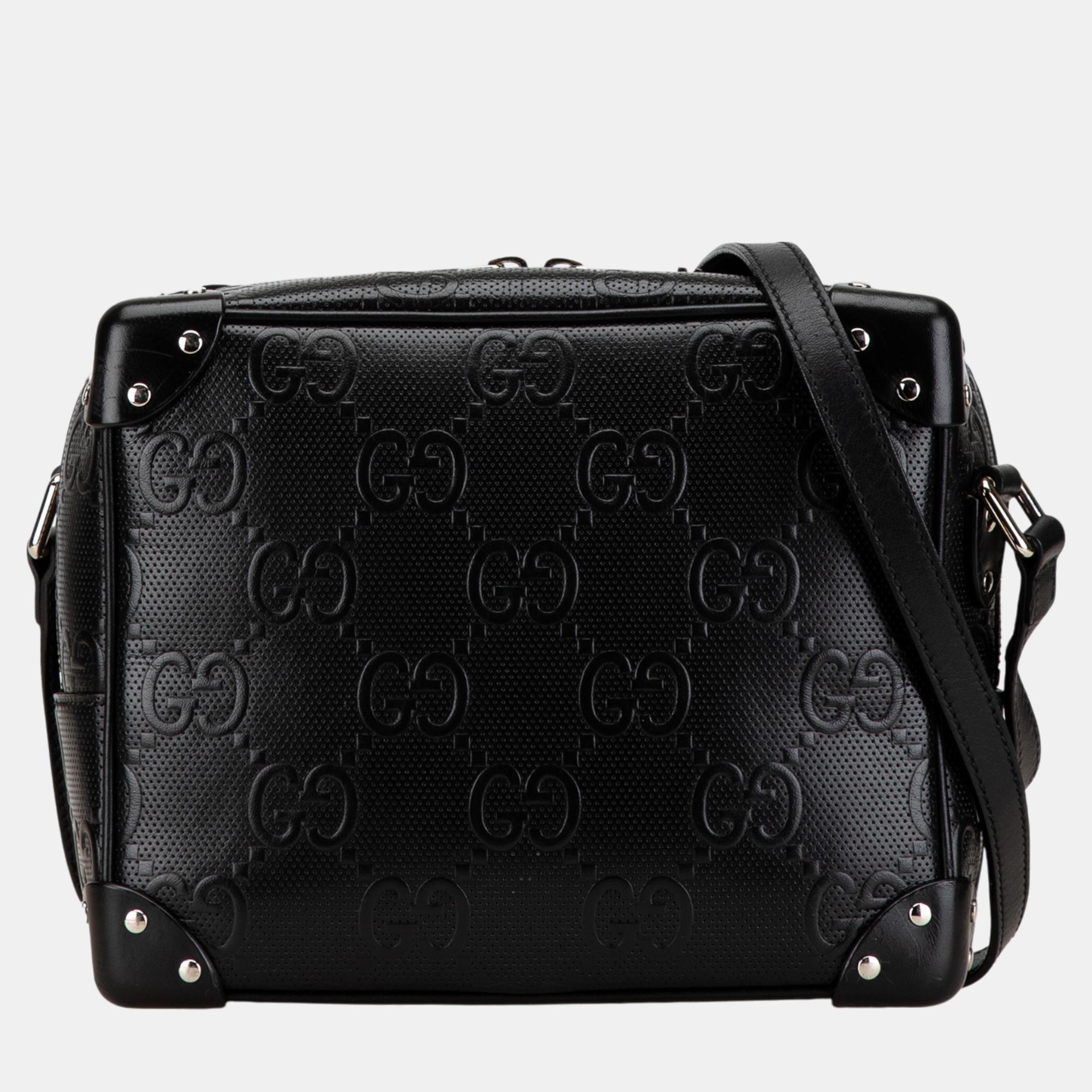 

Gucci Black GG Embossed Leather Crossbody