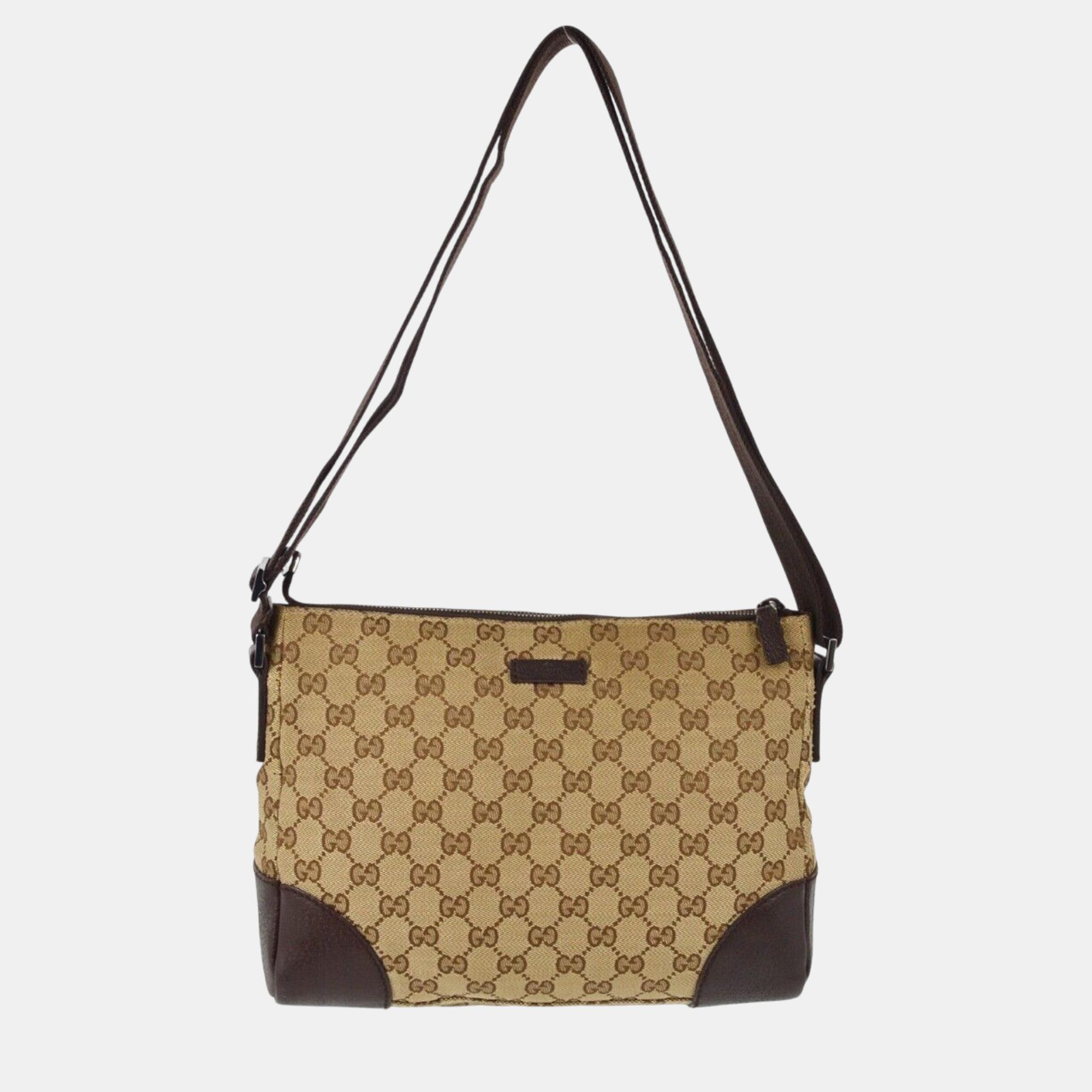 

Gucci Beige Brown GG Crossbody Bag