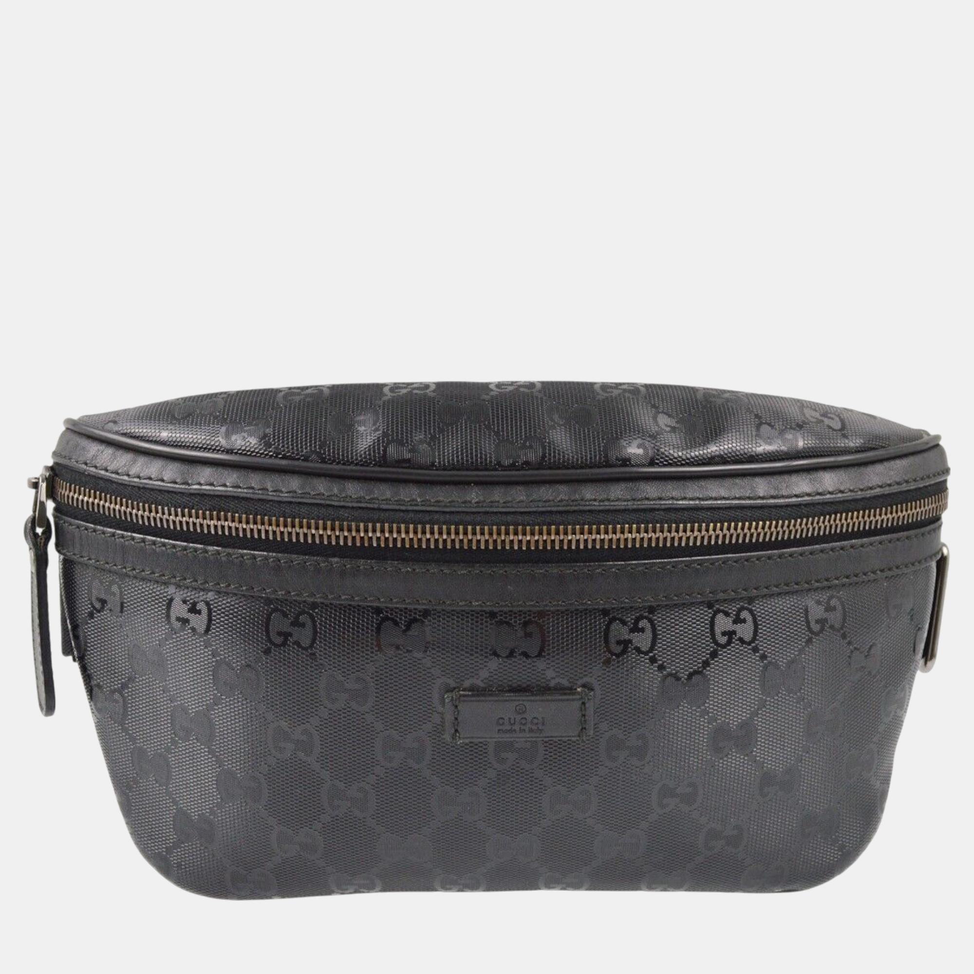 

Gucci Black PVC GG Waist Bum Bag