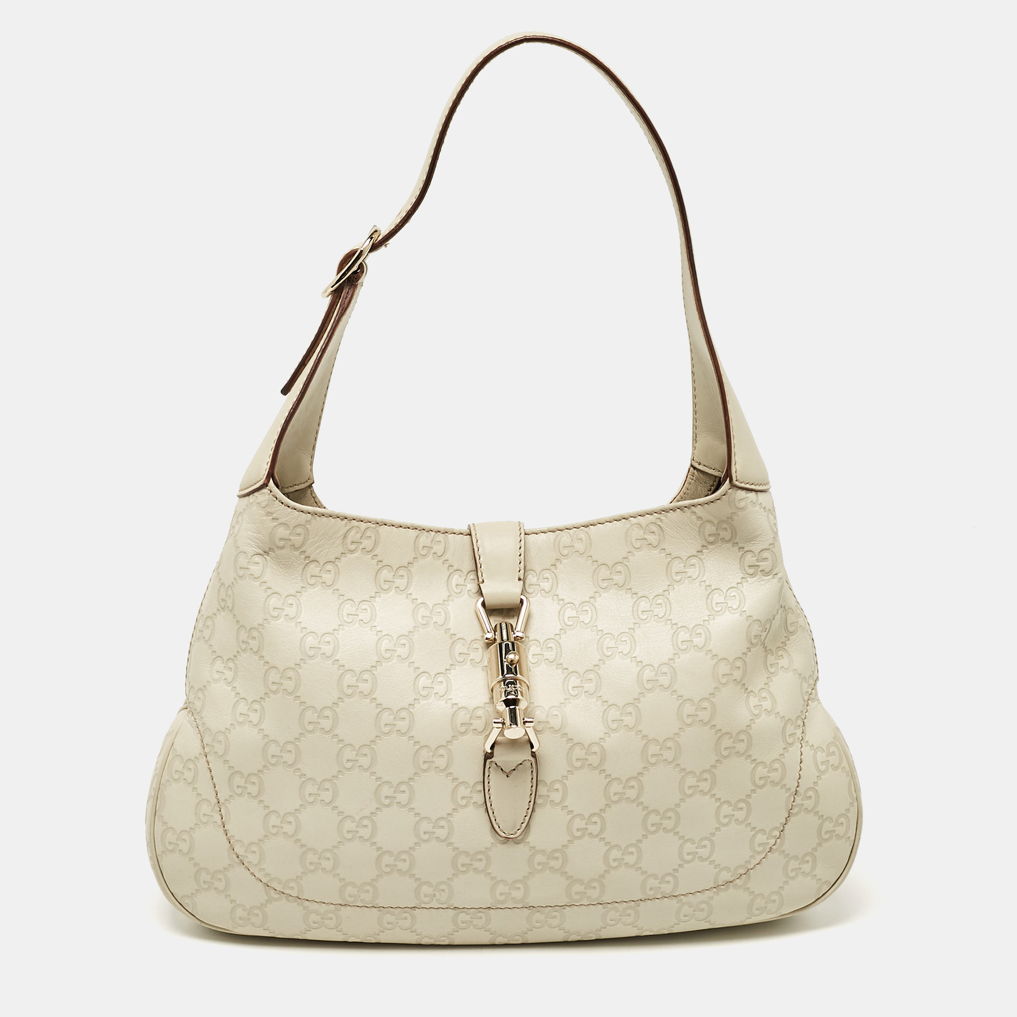 

Gucci Off White Guccissima Leather Jackie Shoulder Bag