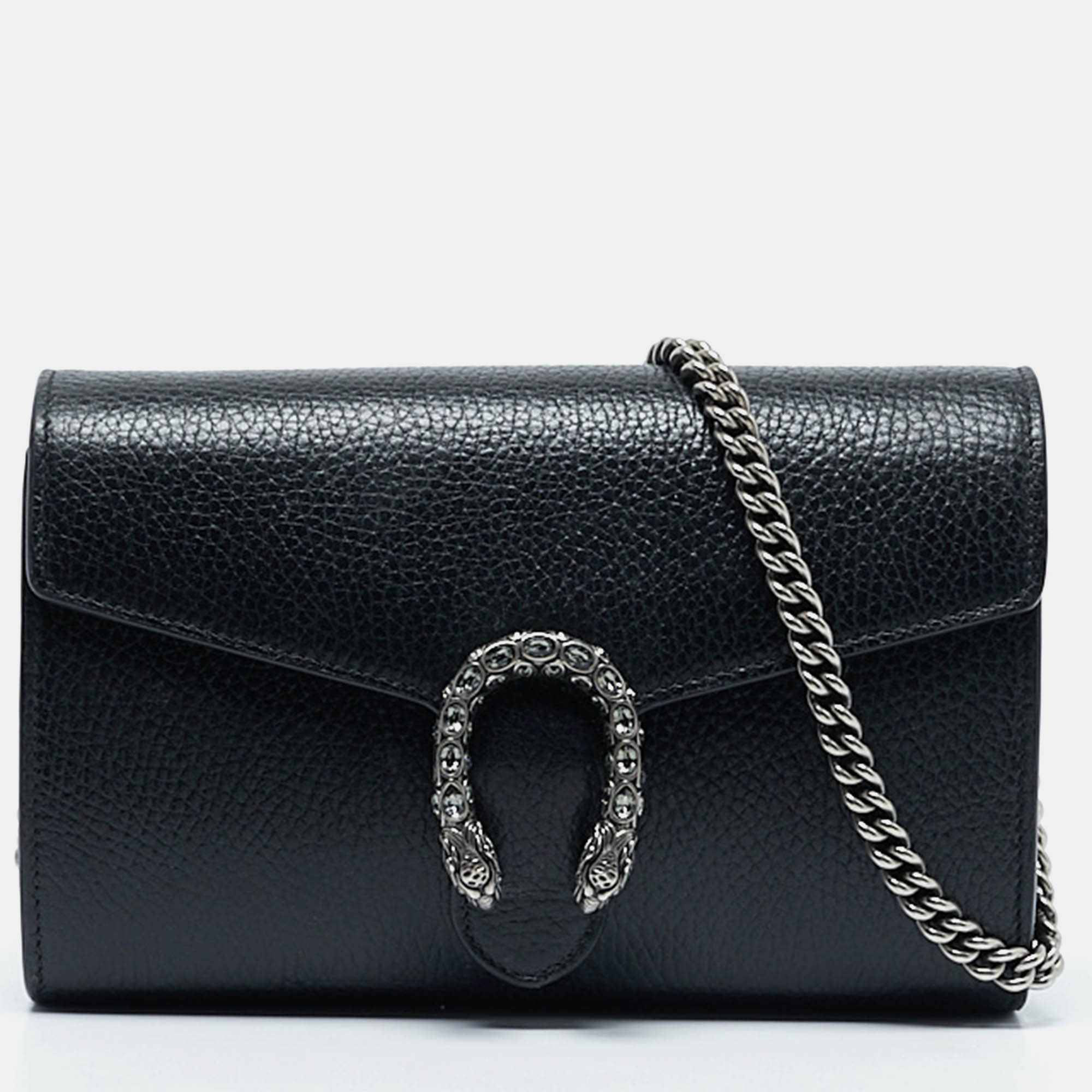 

Gucci Black Leather Mini Dionysus Chain Bag