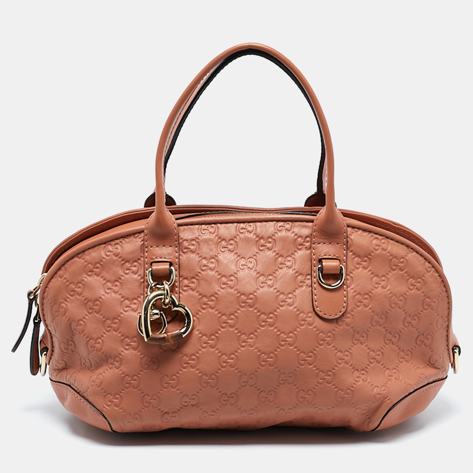 

Gucci Brown Guccissima Leather Heart Bit Satchel