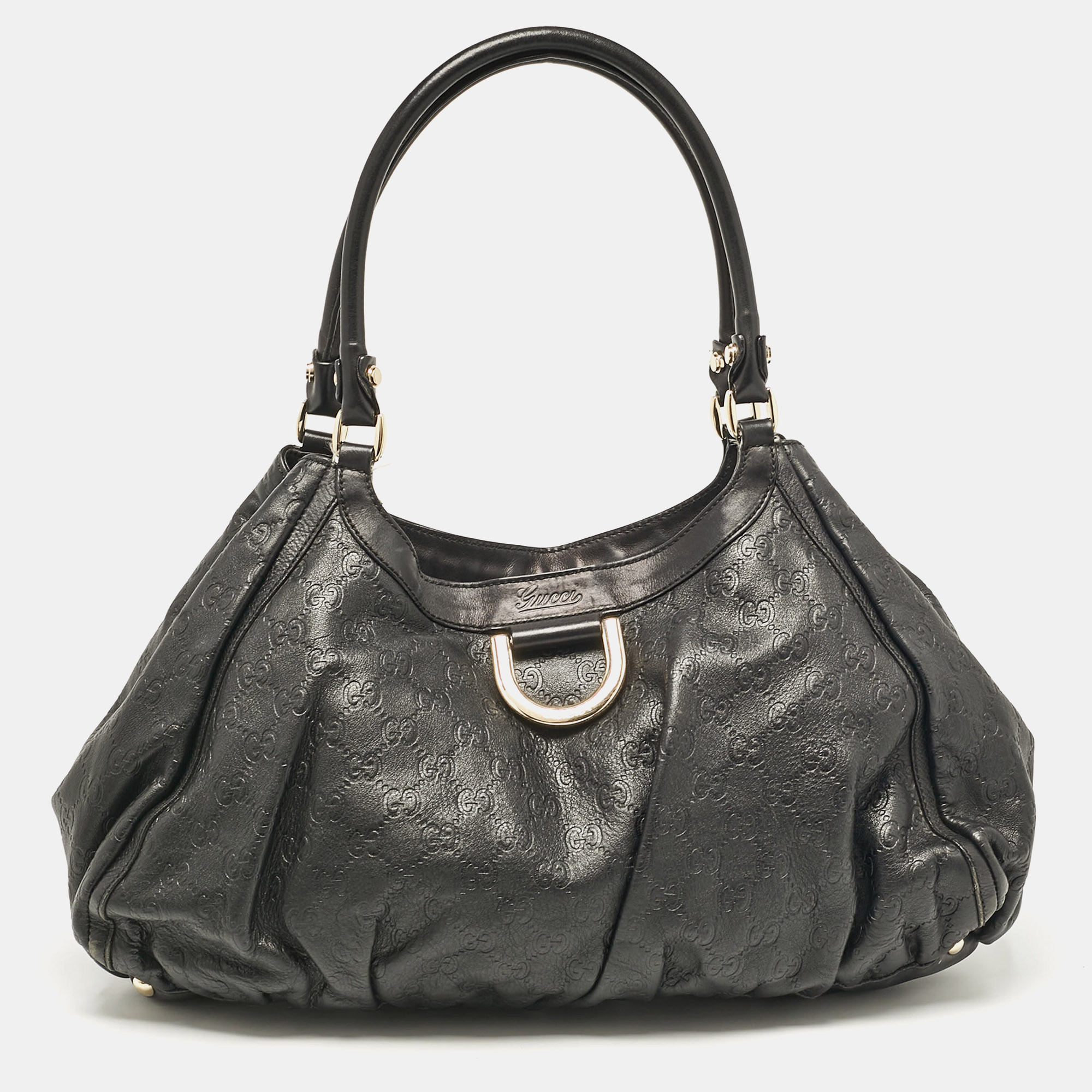 

Gucci Black Guccissima Leather Abbey D-Ring Shoulder Bag