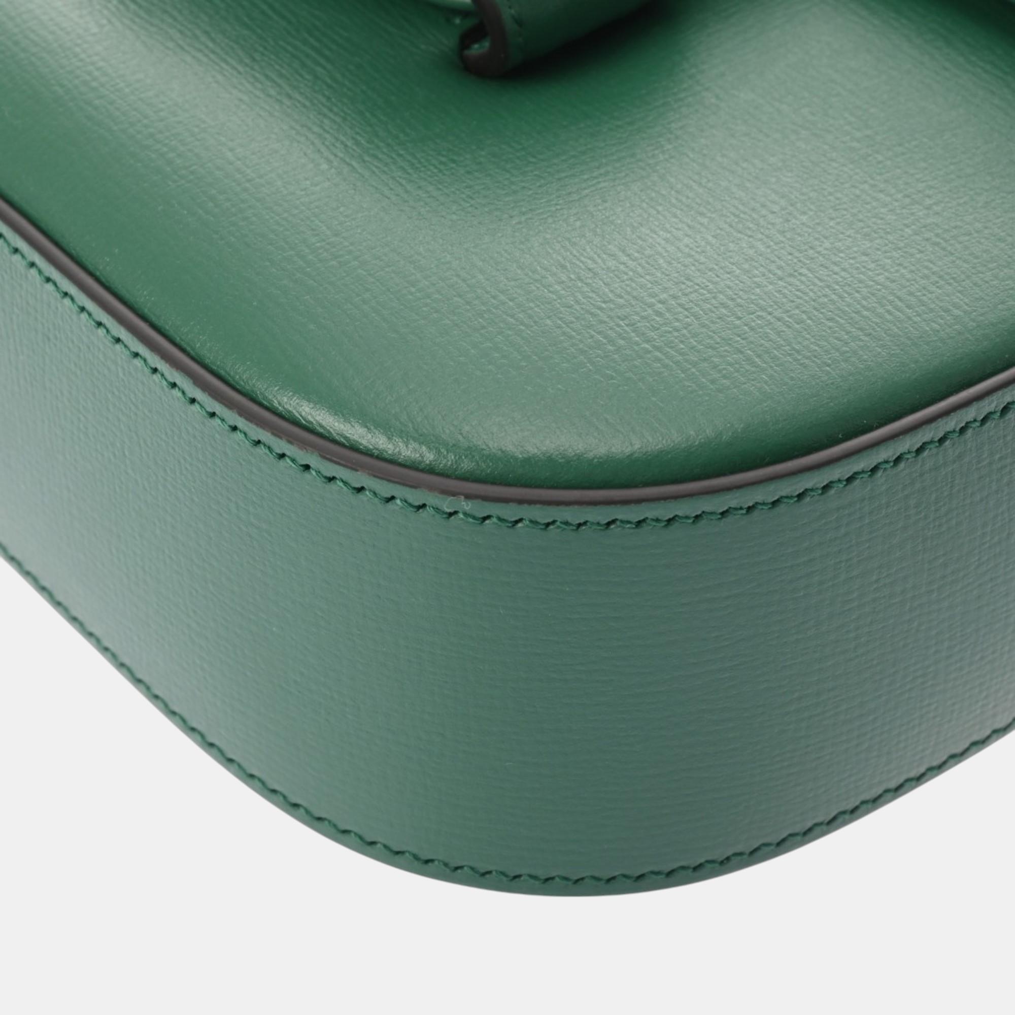 Gucci Green Leather Horsebit 1955 Small Shoulder Bag 