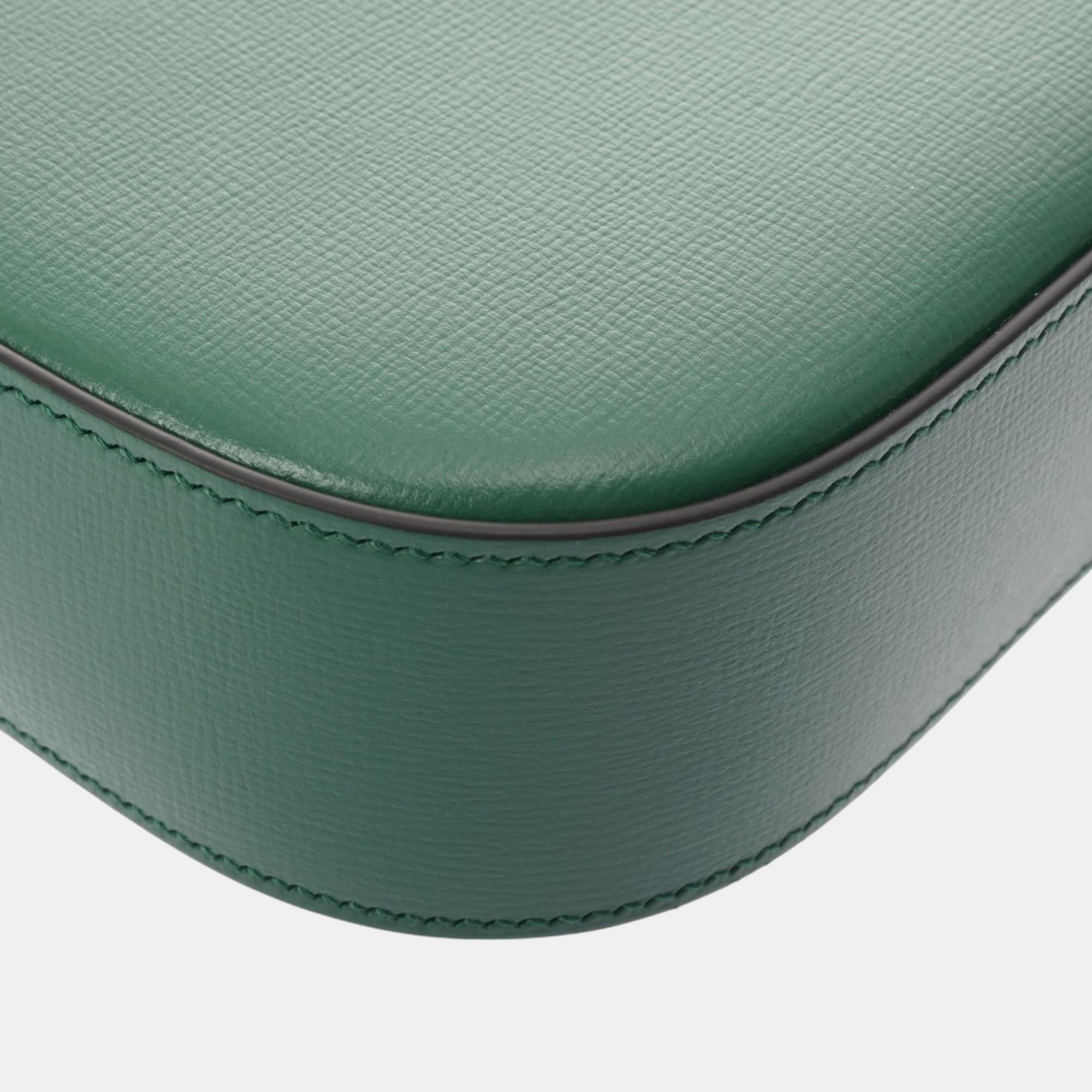 Gucci Green Leather Horsebit 1955 Small Shoulder Bag 
