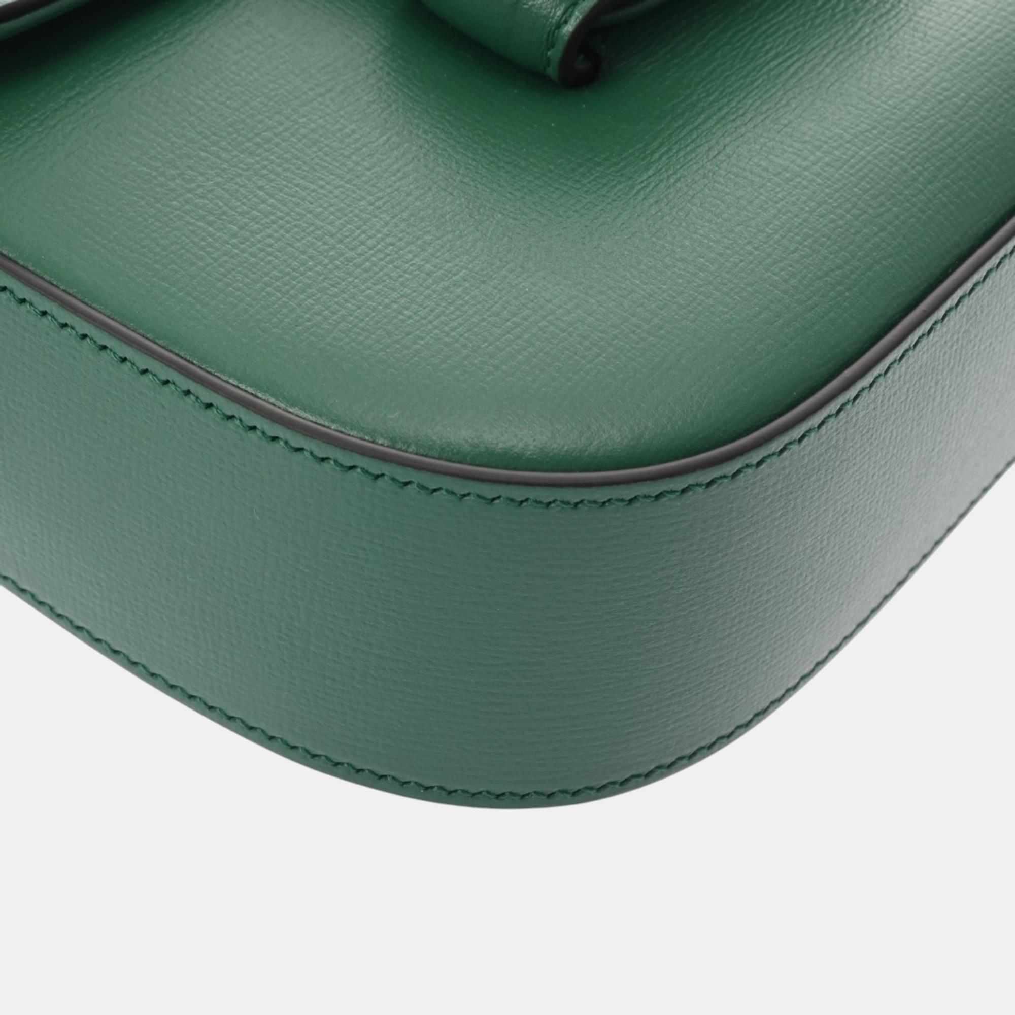 Gucci Green Leather Horsebit 1955 Small Shoulder Bag 