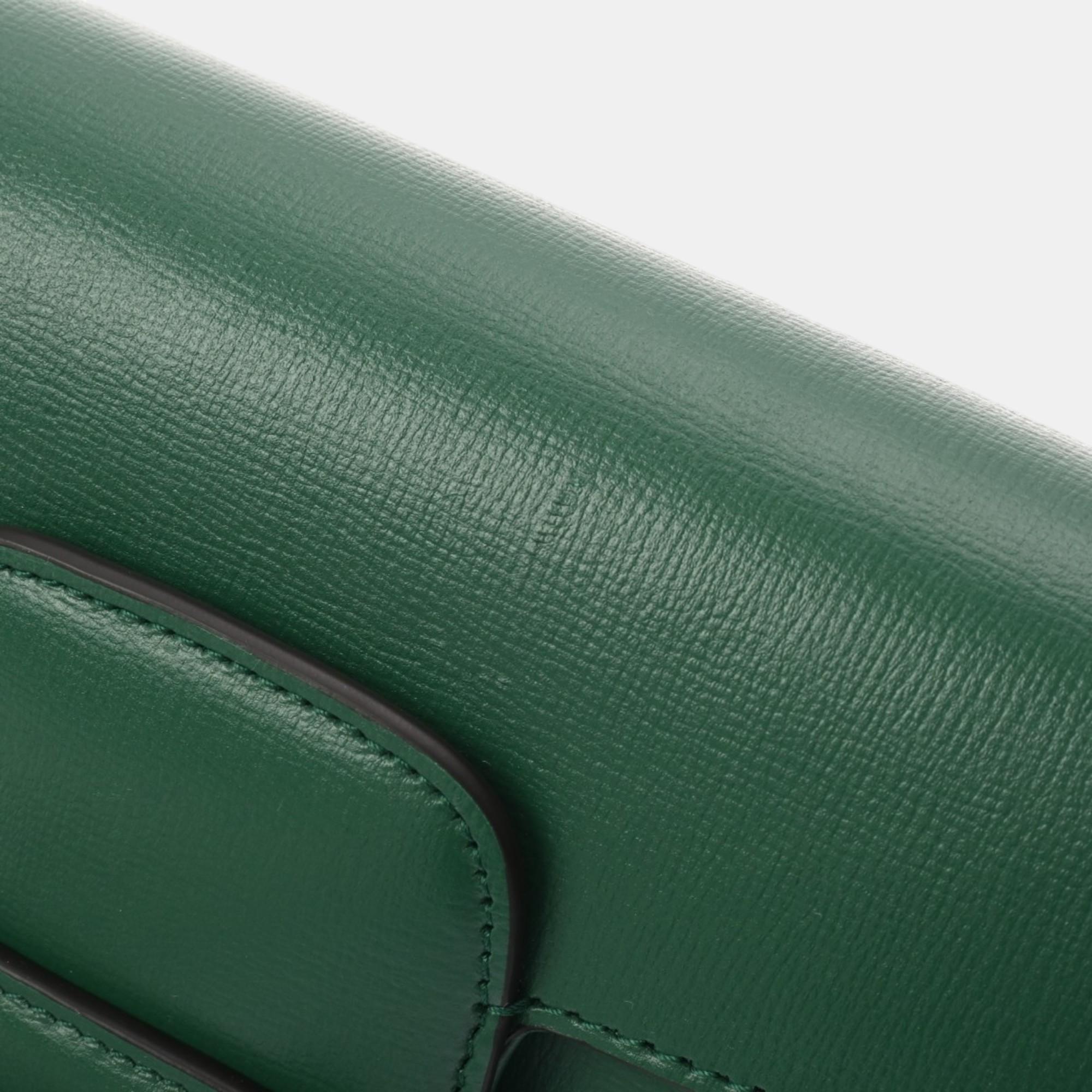 Gucci Green Leather Horsebit 1955 Small Shoulder Bag 