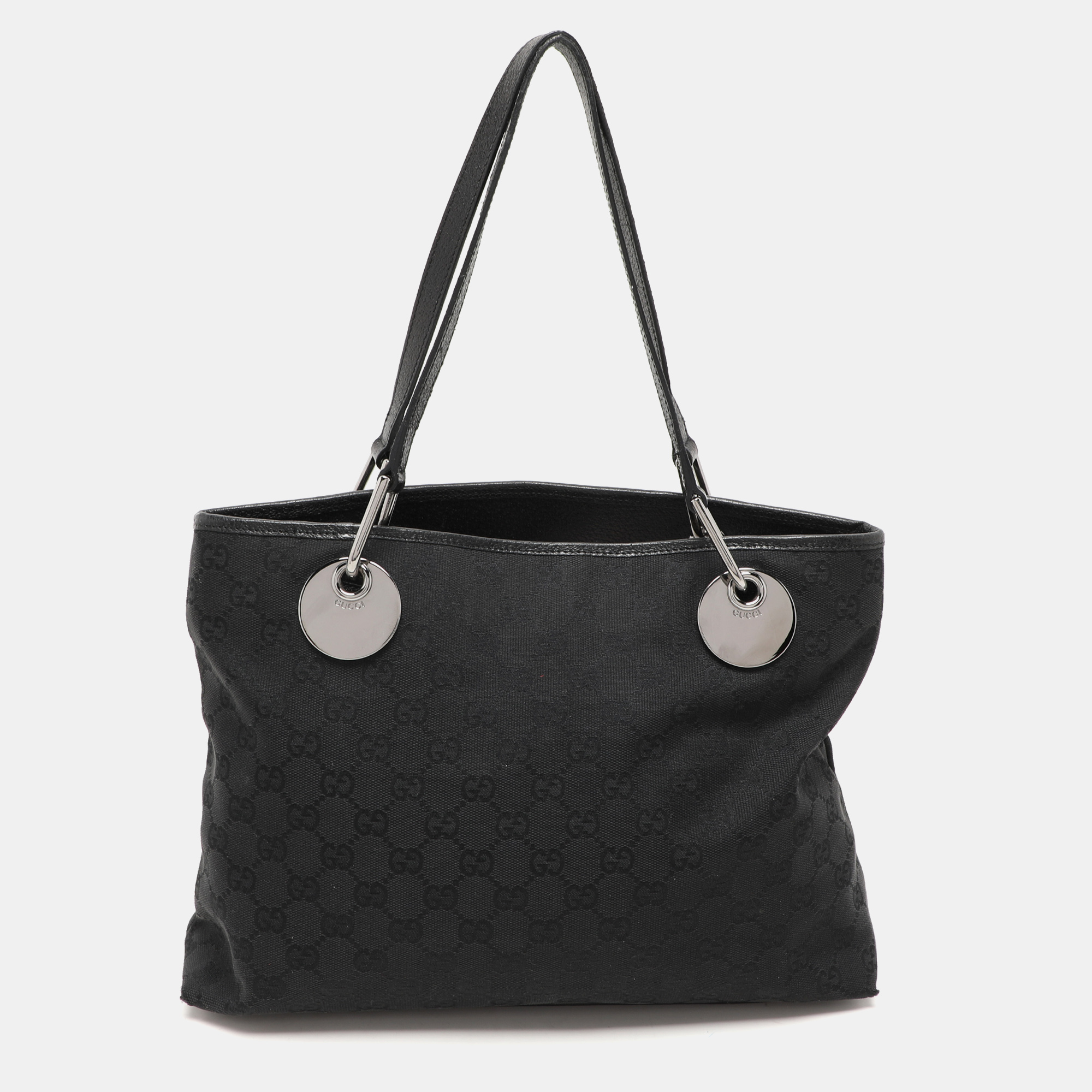 

Gucci Black GG Canvas and Leather Small Eclipse Tote