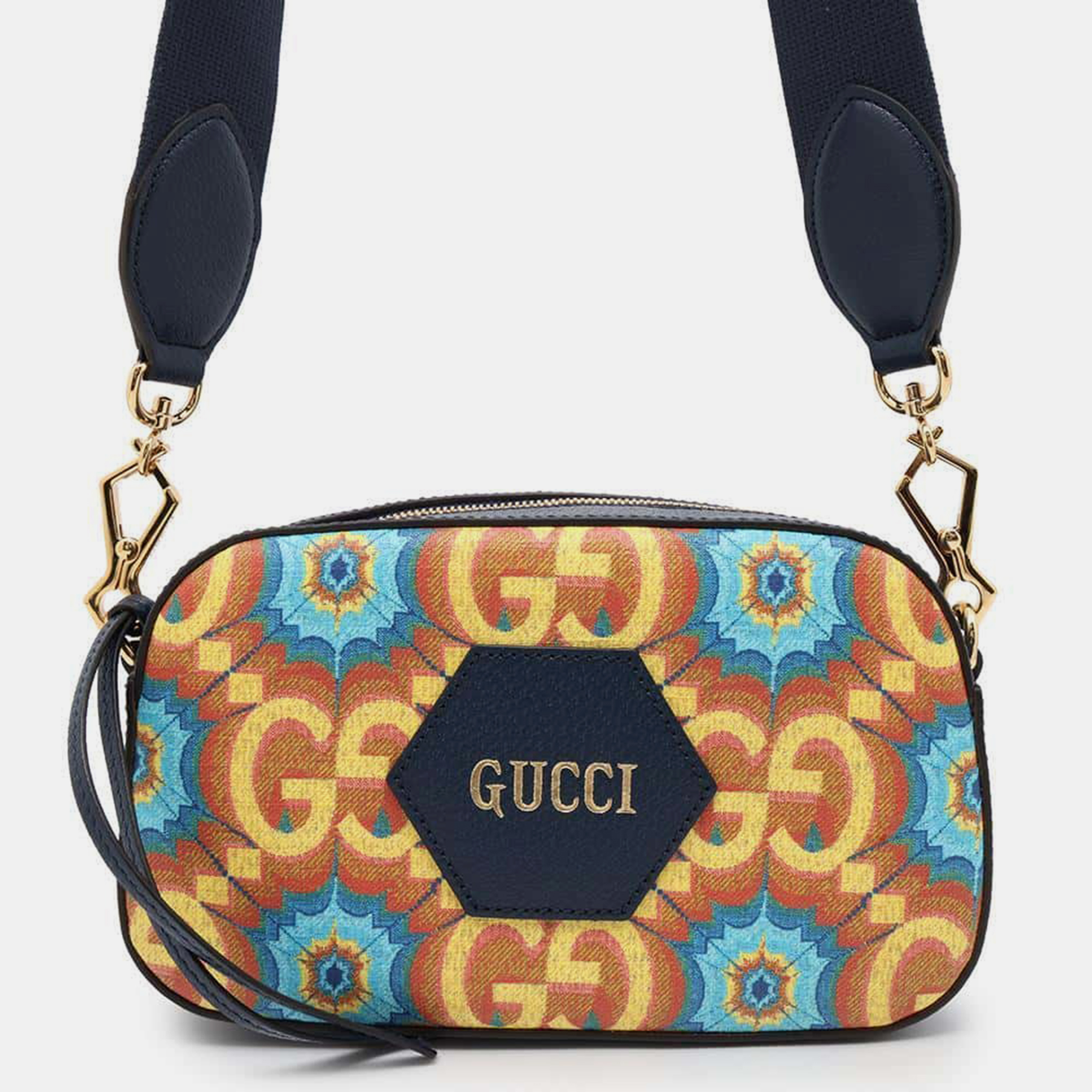 

Gucci Blue/Yellow PVC Coated Canvas Leather Gg Kaleidoscope Shoulder Bag