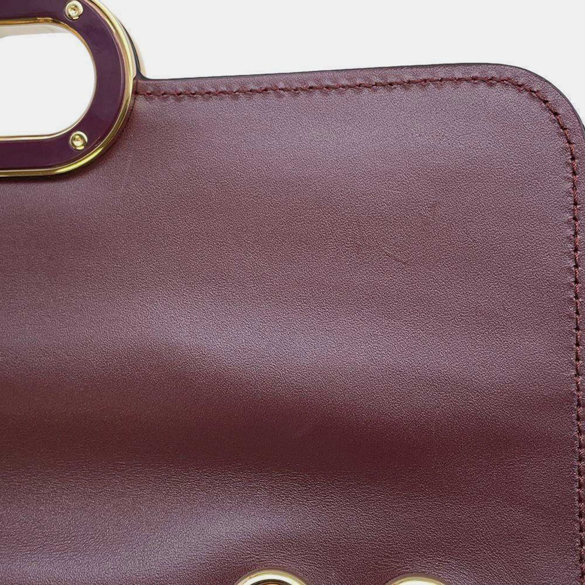 Gucci Bordeaux Canvas Leather GG Chain Shoulder Bag 