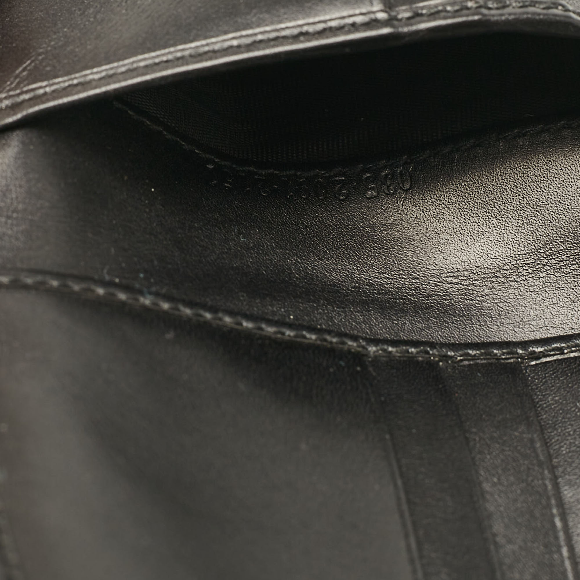 Gucci Black GG Canvas and Leather French Compact Wallet 