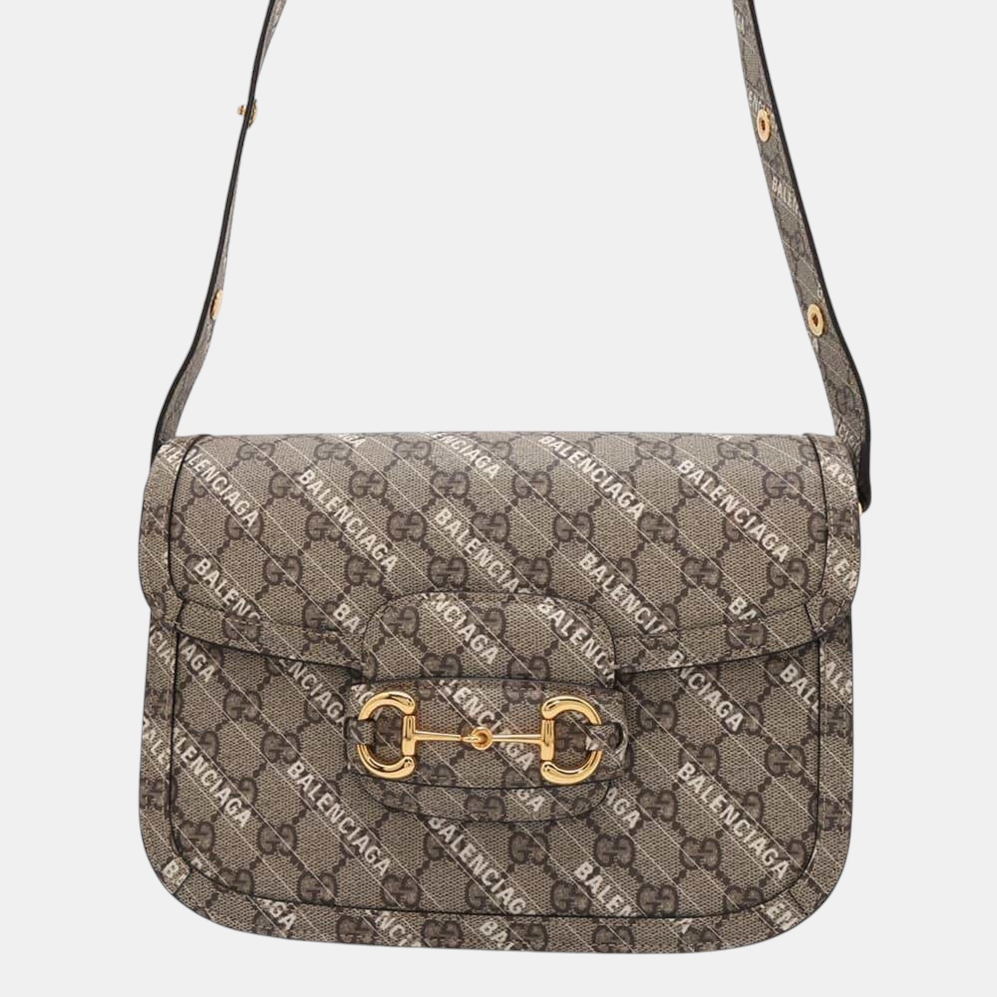 

Gucci Gg Supreme 1955 Horsebit Shoulder Bag, Beige