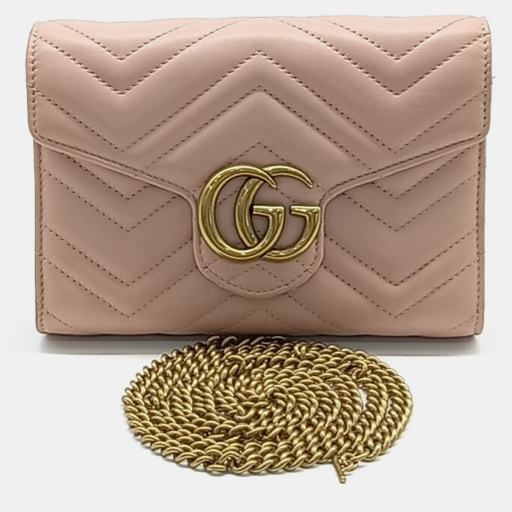 

Gucci Pink Leather Marmont Matrace Crossbody Bag