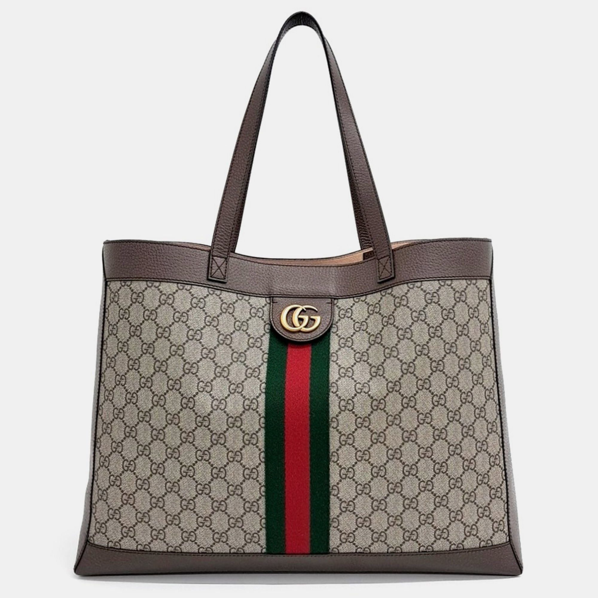 

Gucci Beige Brown Canvas Ophidia GG Supreme Tote Bag