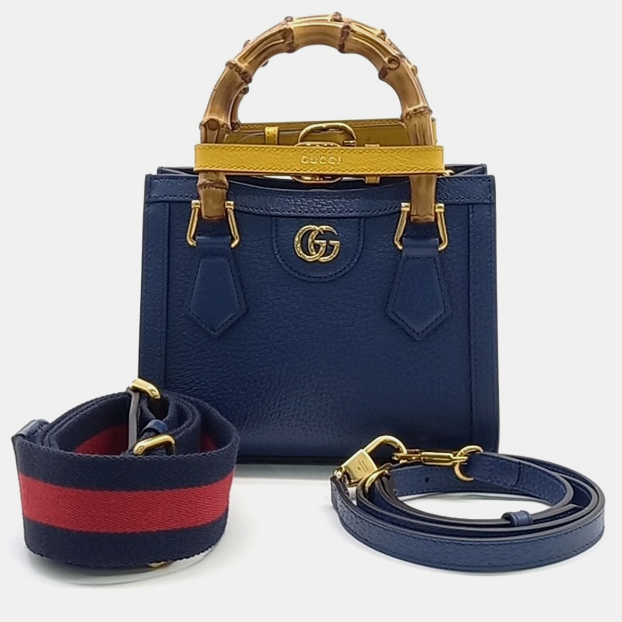 

Gucci Navy Blue Leather Diana tote bag