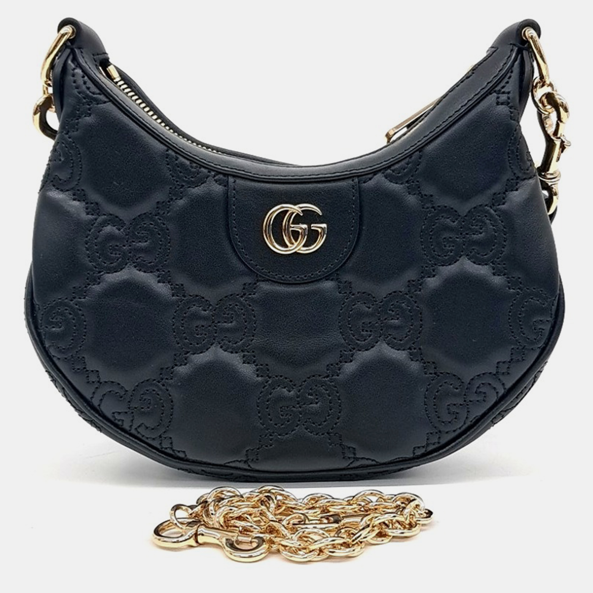 

Gucci Black Leather GG Matelasse mini bag