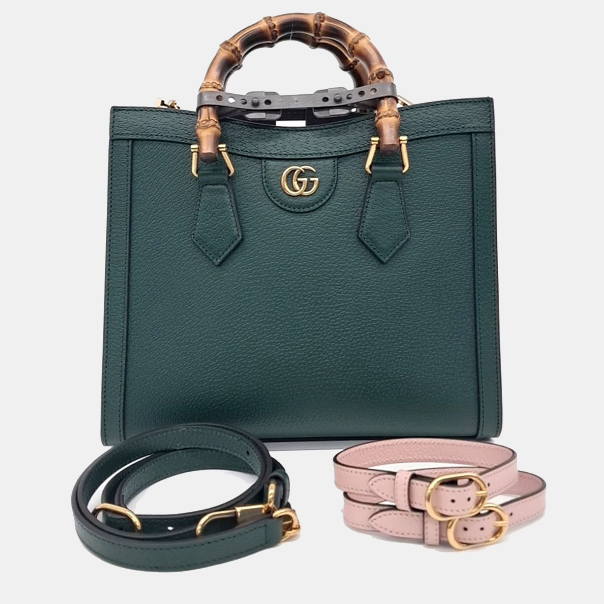 

Gucci Green Leather Diana tote bag