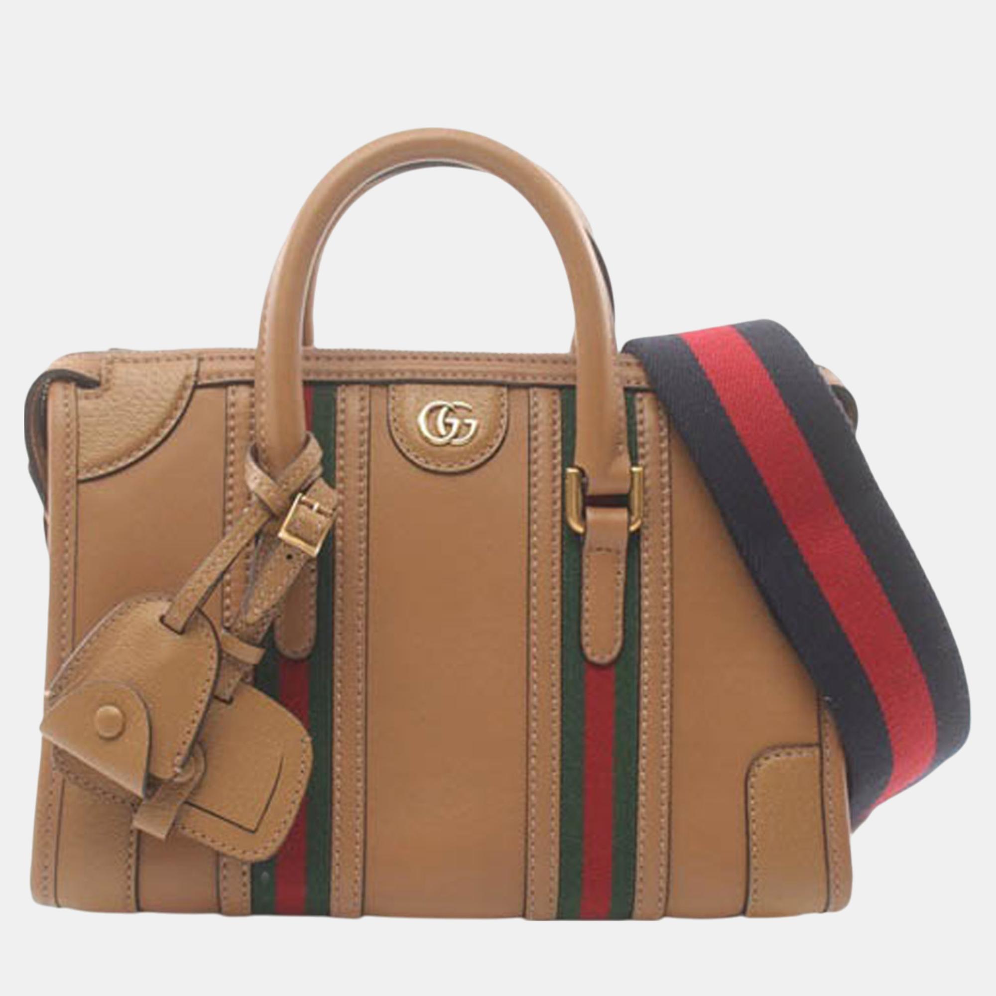 

Gucci Brown Small Calfskin Bauletto Satchel