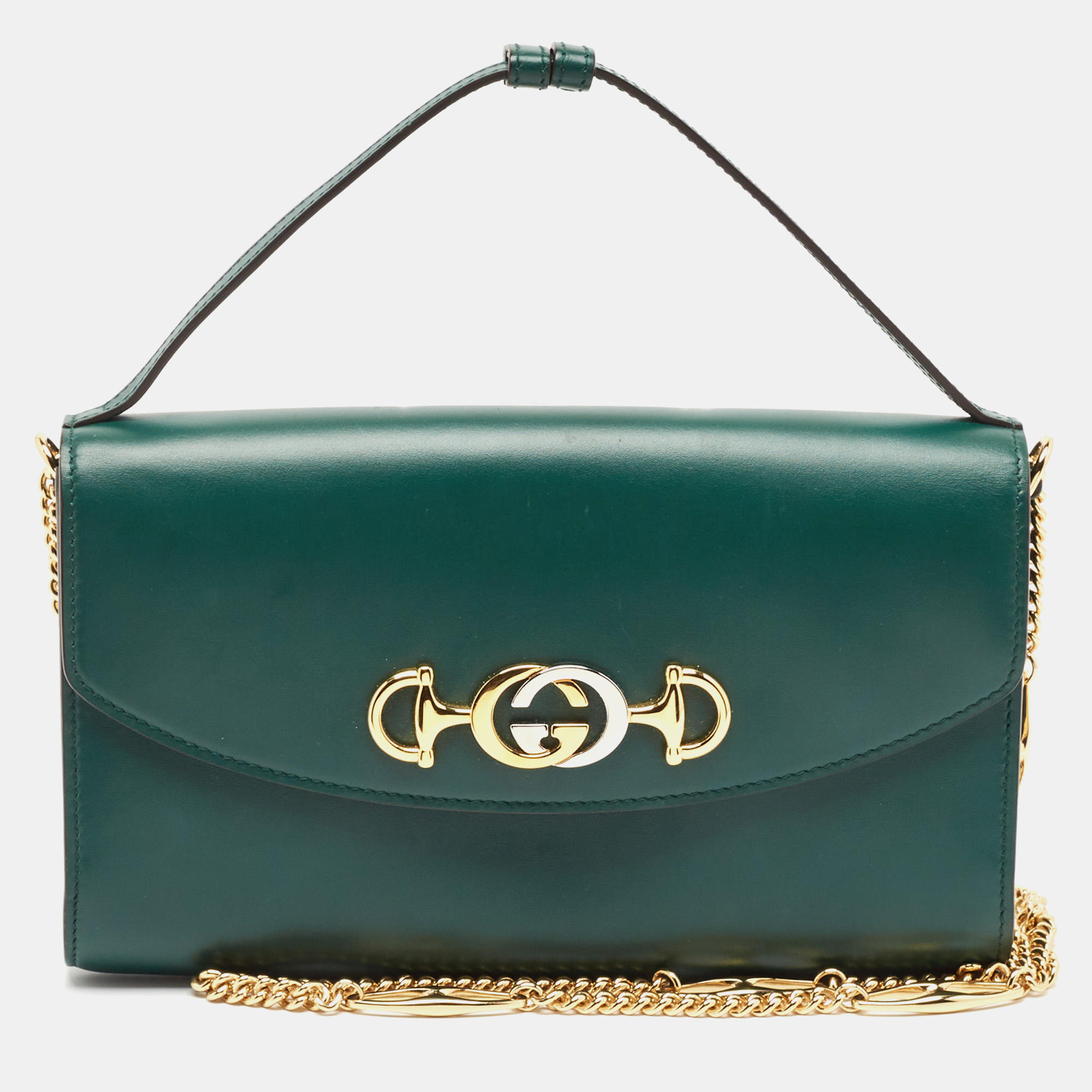 

Gucci Green Leather Zumi Top Handle Bag