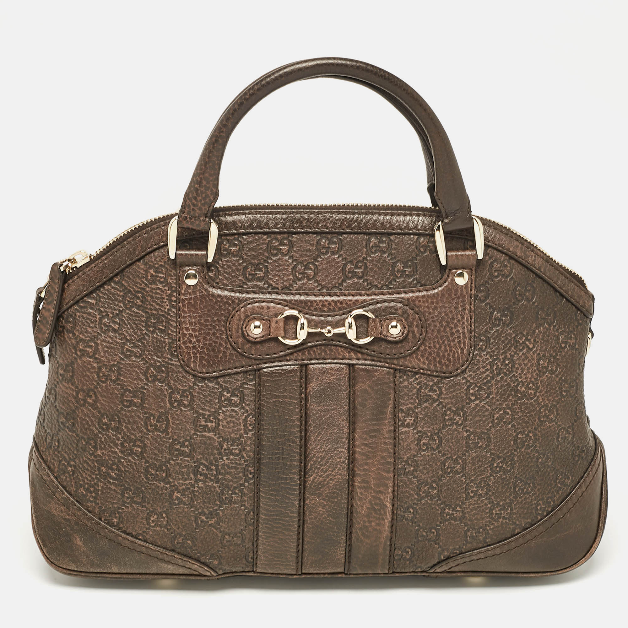 

Gucci Dark Brown Guccissima Leather Catherine Dome Satchel