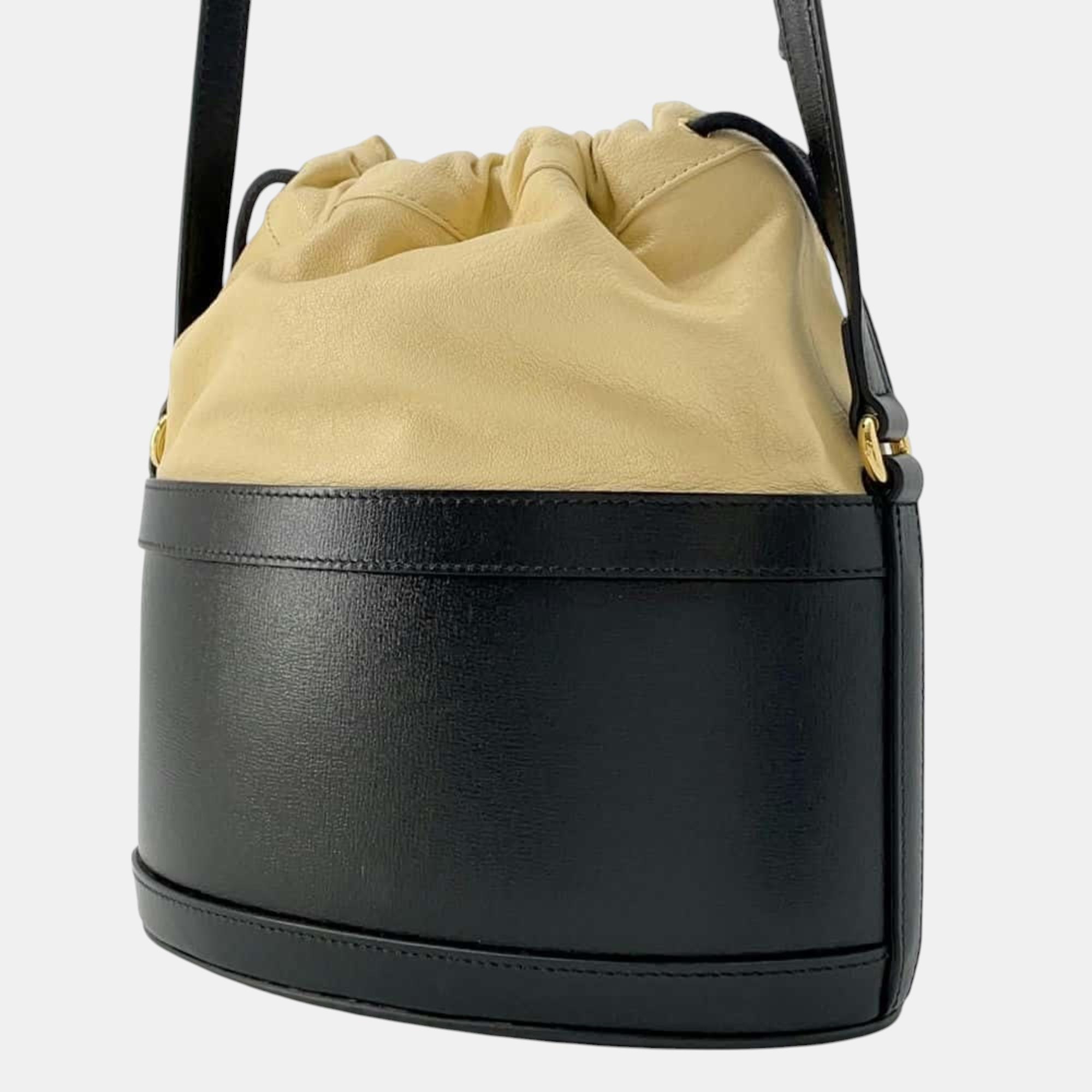 Gucci Black 1955 Horsebit Bucket Shoulder Bag 