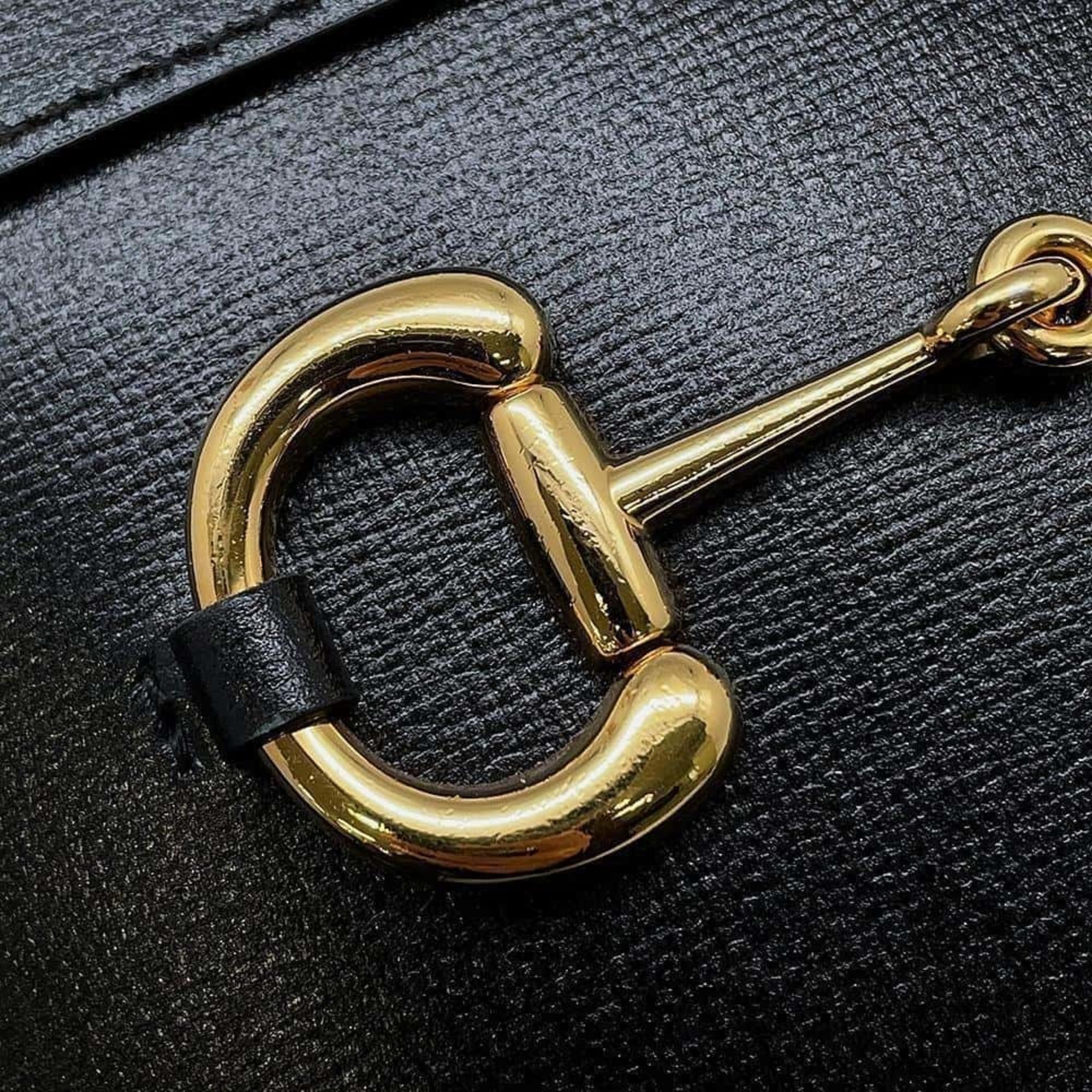 Gucci Black 1955 Horsebit Bucket Shoulder Bag 