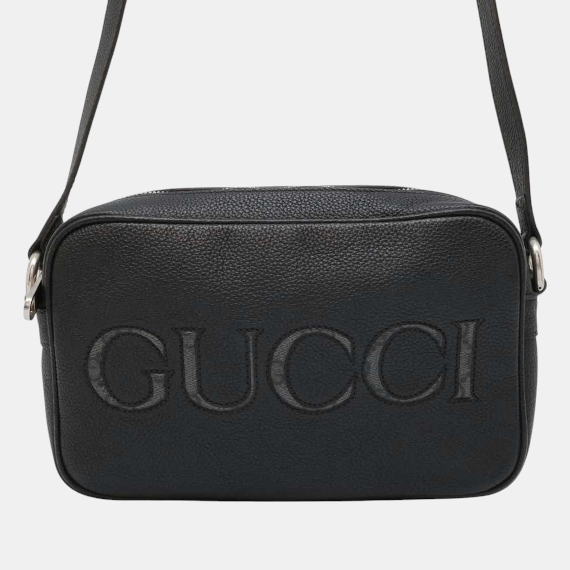 

Gucci Leather Black Gg Supreme Shoulder Bag