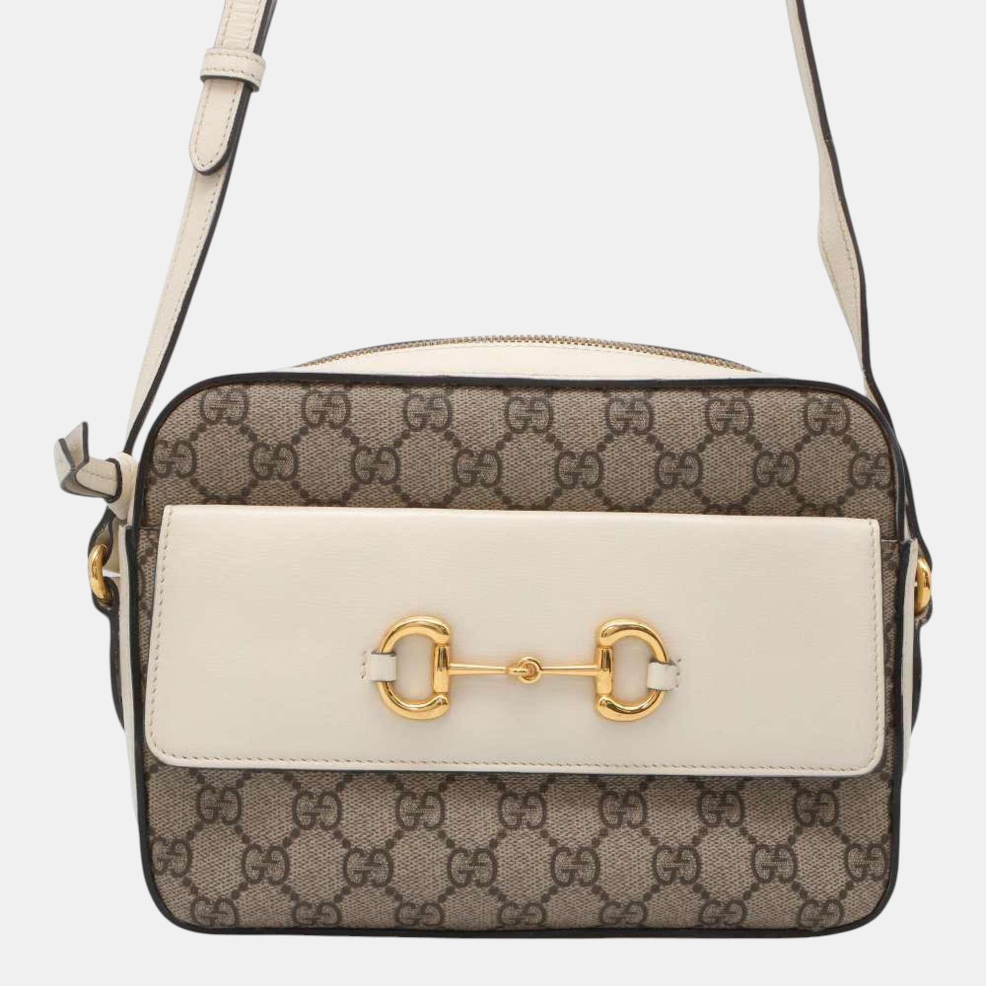 

Gucci White Horsebit 1955 Gg Supreme Small Shoulder Bag