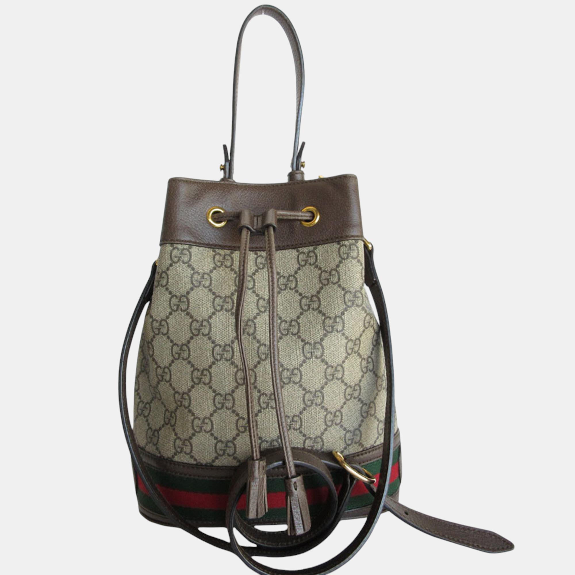 

Gucci Brown Gg Supreme Leather Shoulder Bag