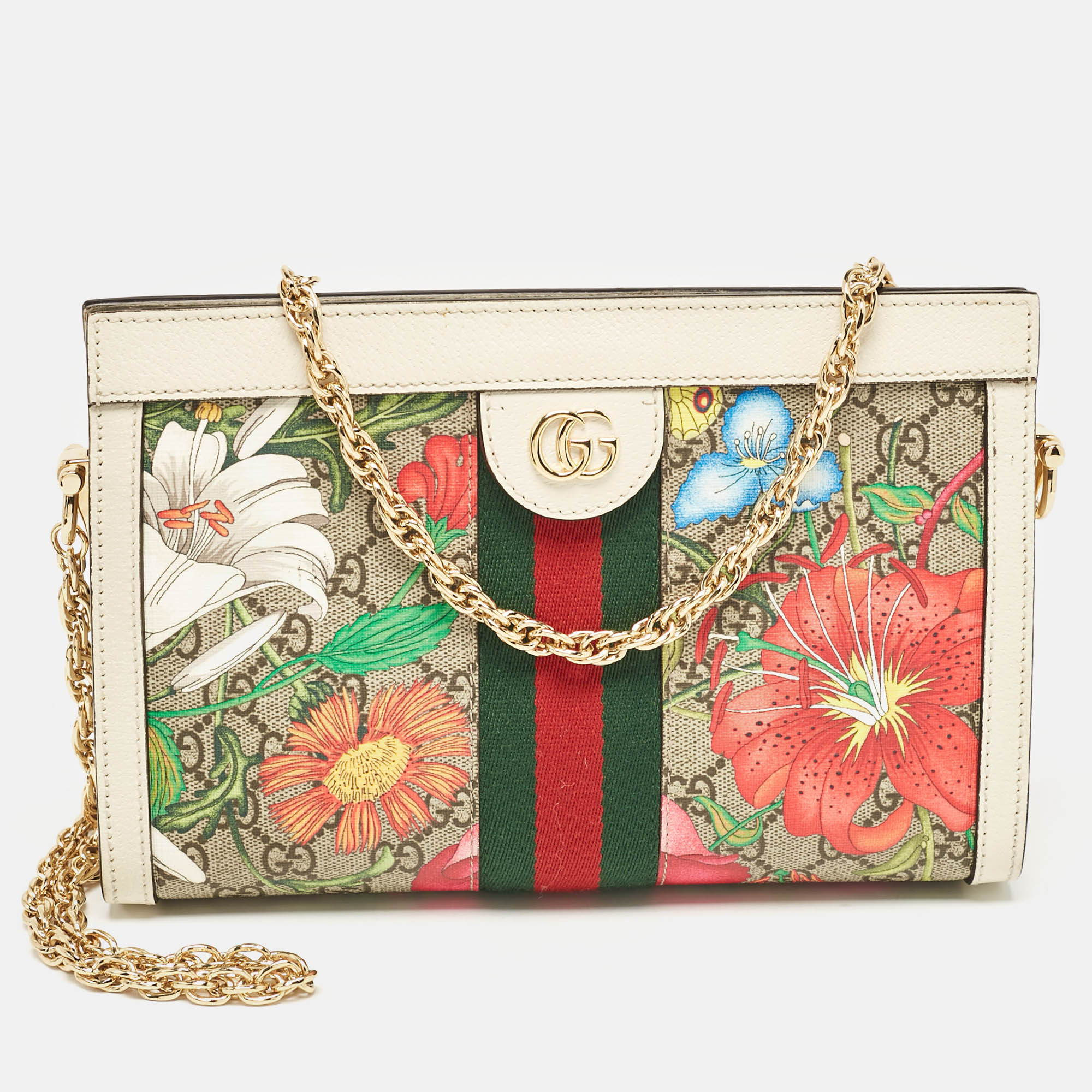 

Gucci Multicolor Flora GG Supreme Canvas Small Ophidia Shoulder Bag