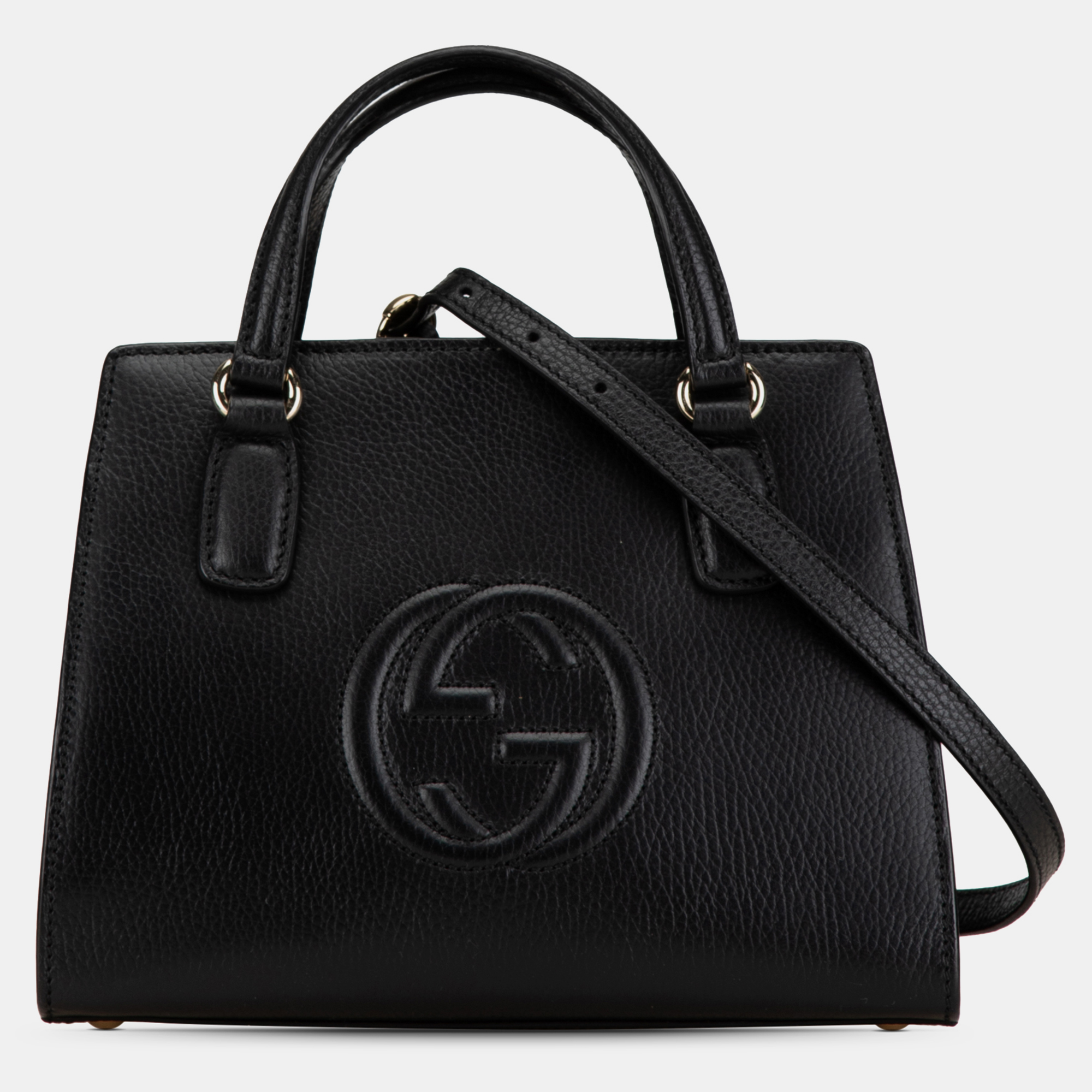 

Gucci Medium Dollar Calf Soho Top Handle Convertible Tote, Black